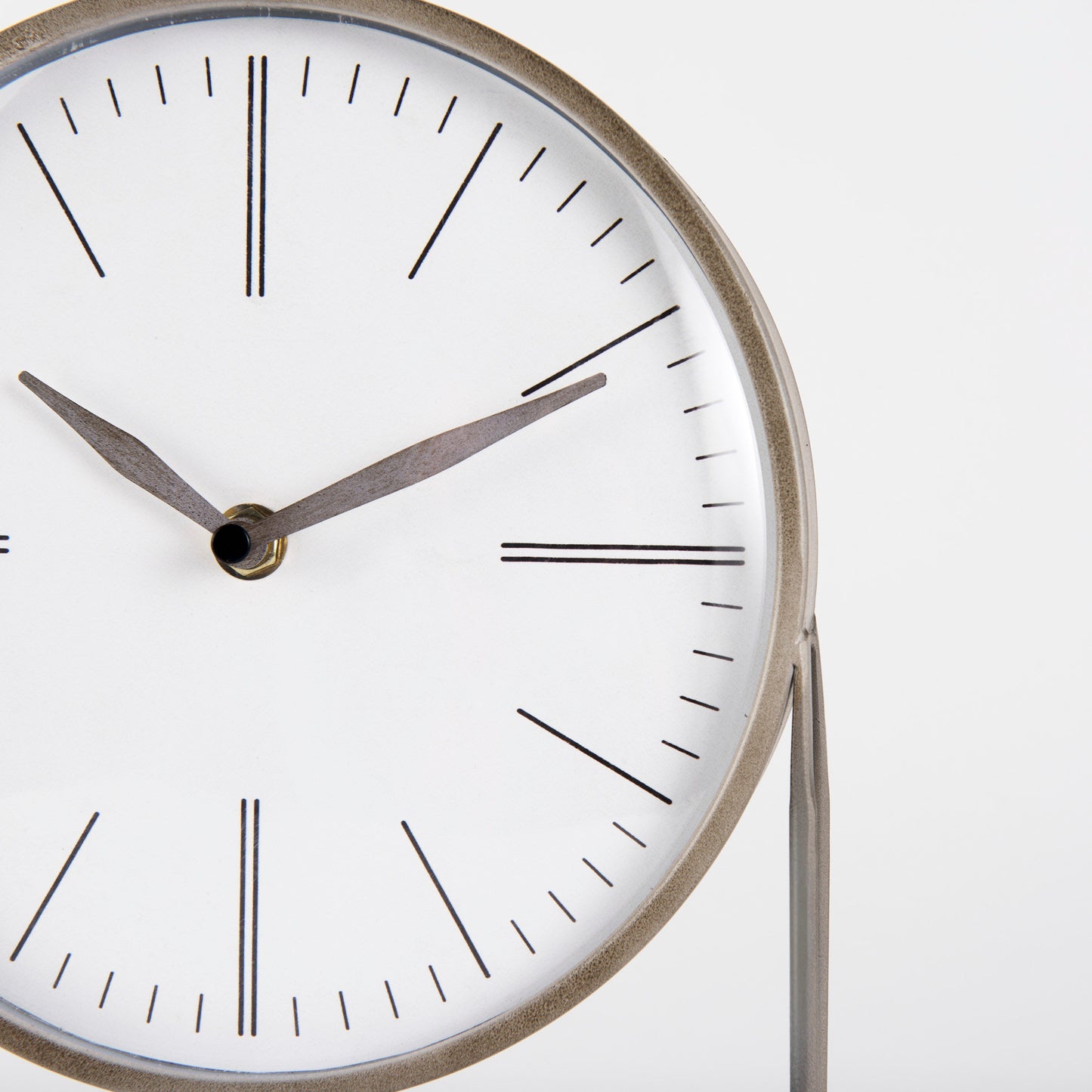 Aurus Matte Gray Metal Table Clock