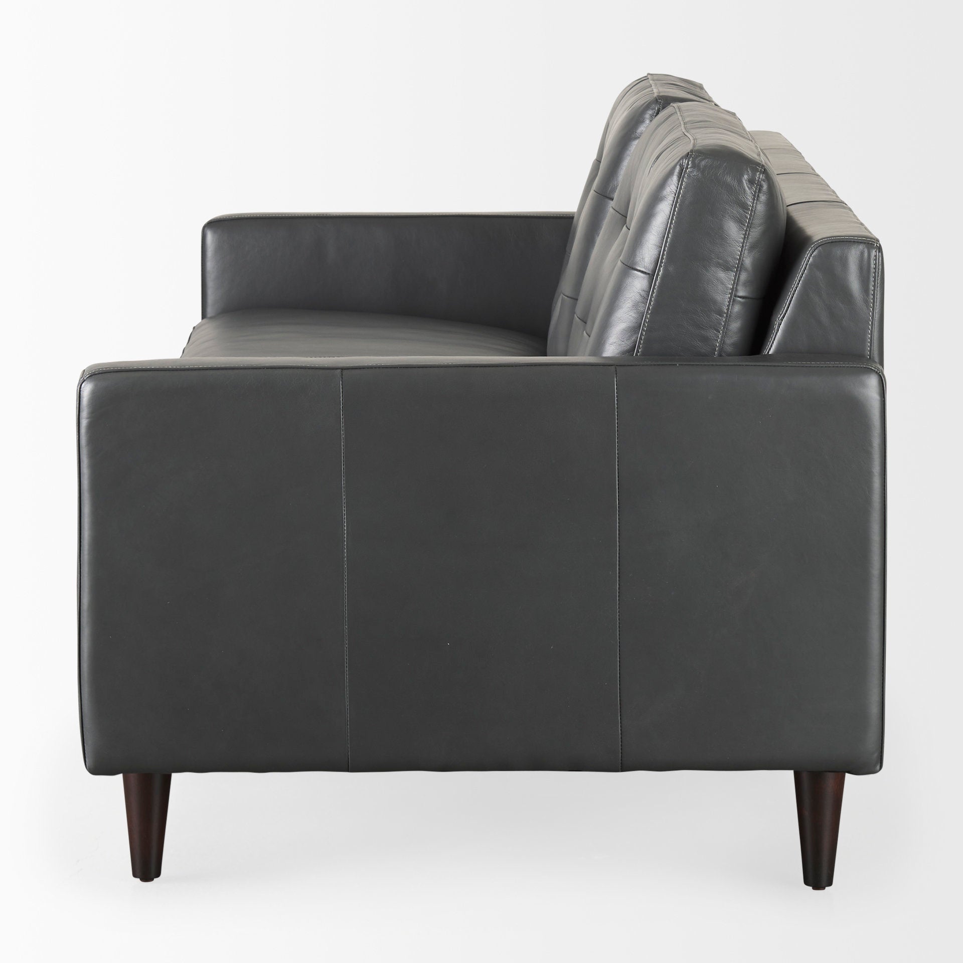 Olaf  88.0L x 38.0W x 35.0H Grey Leather Sofa