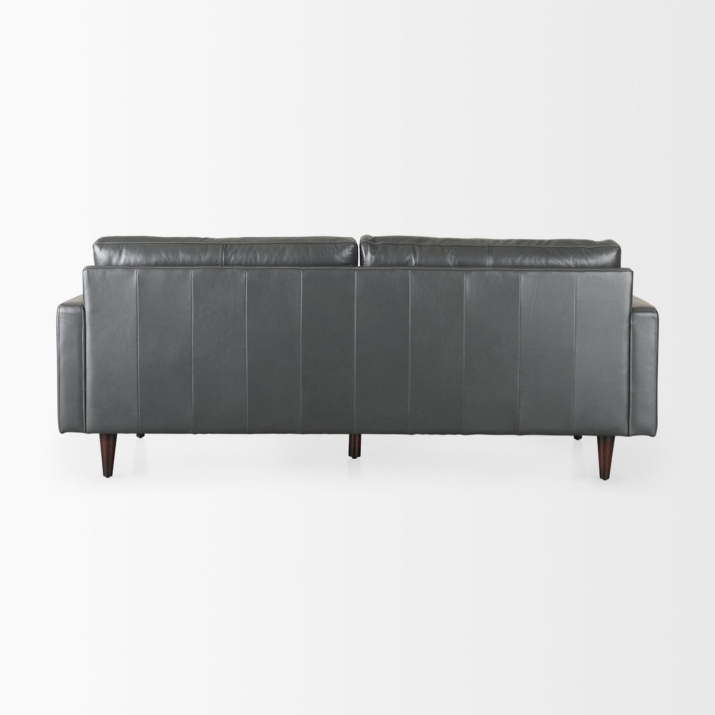 Olaf  88.0L x 38.0W x 35.0H Grey Leather Sofa