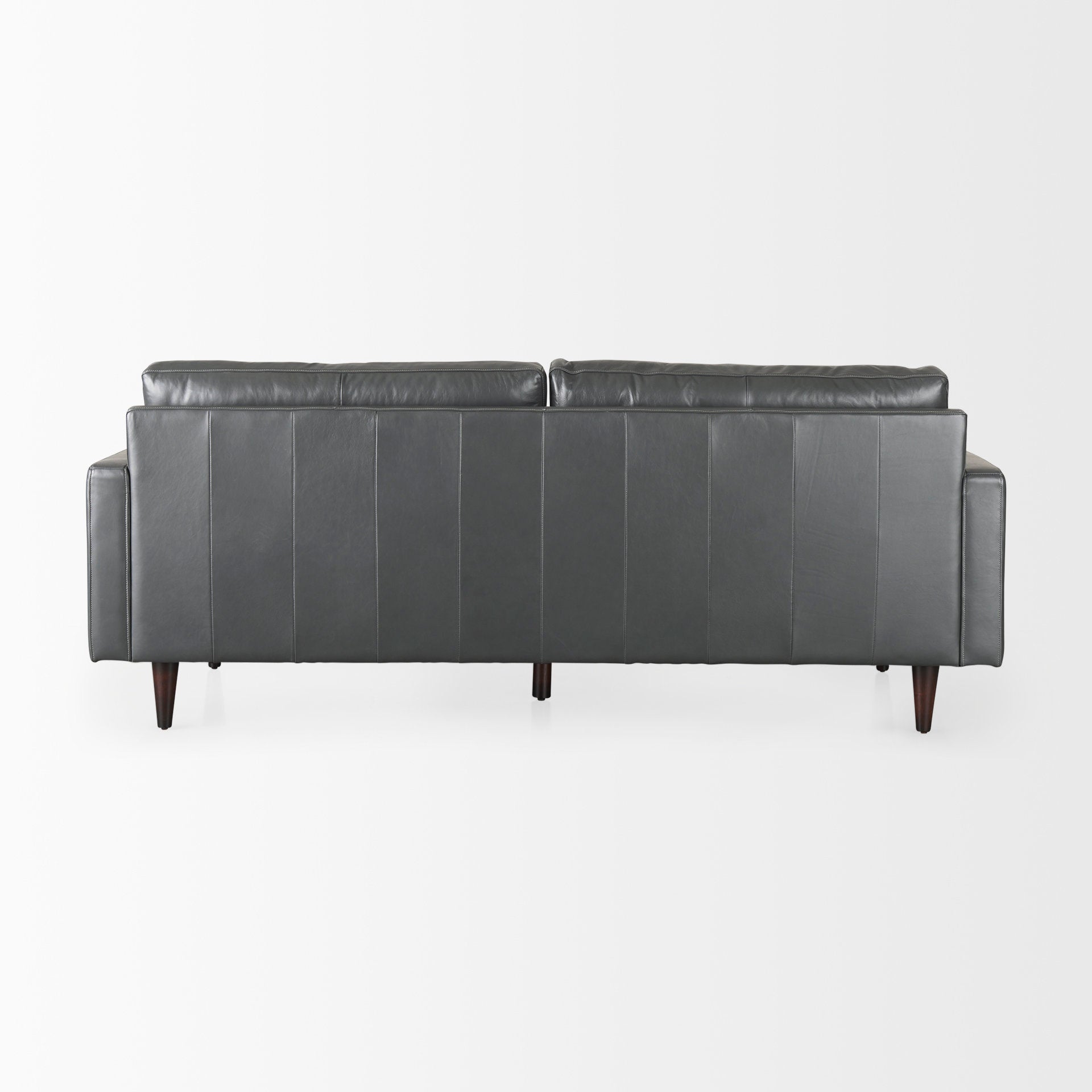 Olaf  88.0L x 38.0W x 35.0H Grey Leather Sofa