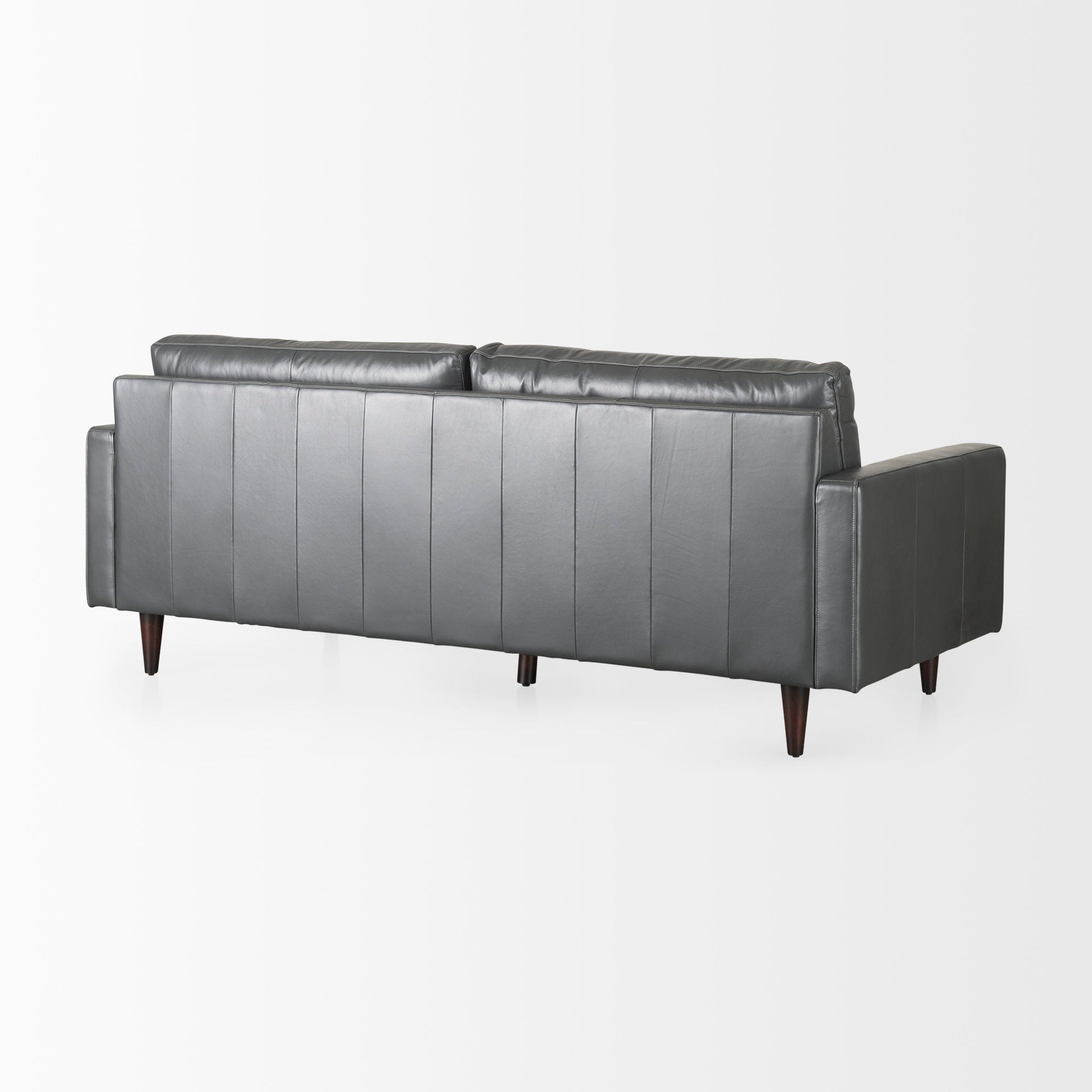Olaf  88.0L x 38.0W x 35.0H Grey Leather Sofa