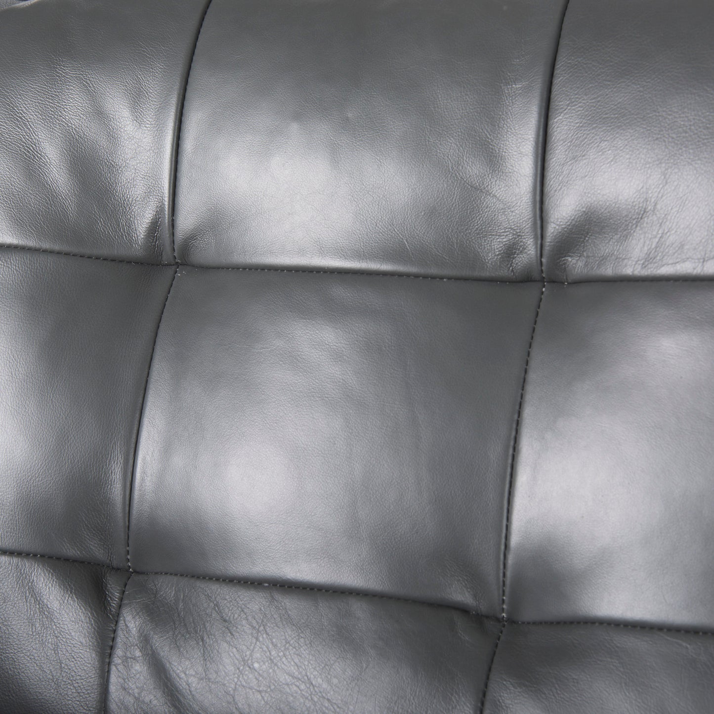 Olaf  88.0L x 38.0W x 35.0H Grey Leather Sofa