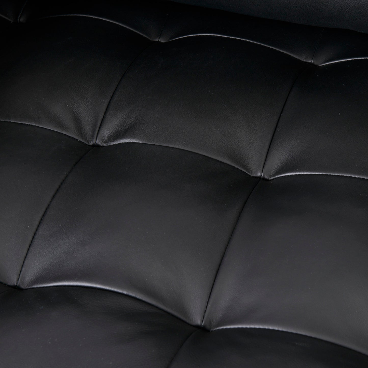 Svend 88.0L x 38.0W x 34.0H Black Leather Sofa