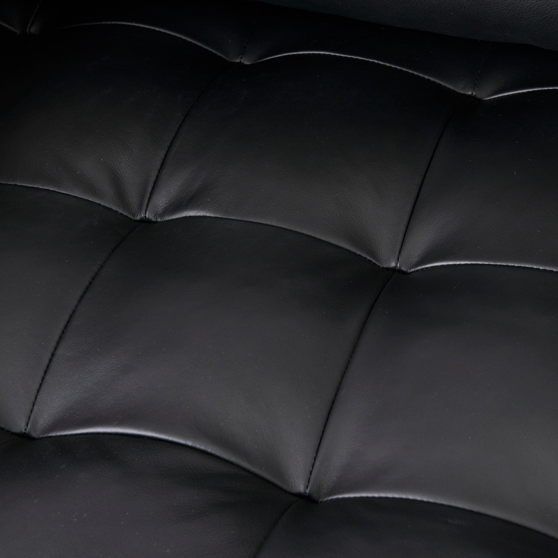 Svend 88.0L x 38.0W x 34.0H Black Leather Sofa