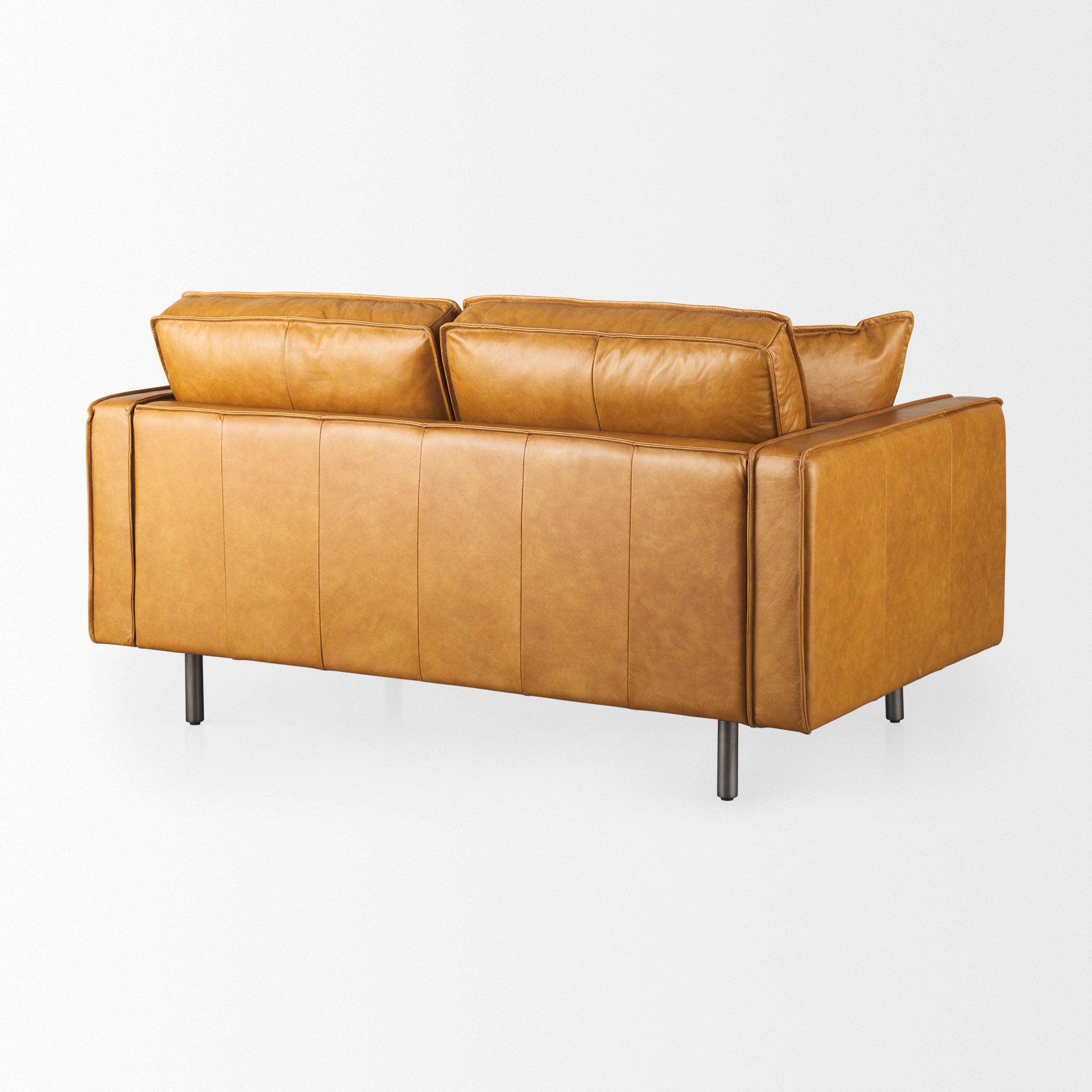 D'Arcy 65.0L x 37.0W x 34.0H Tan Leather Love Seat