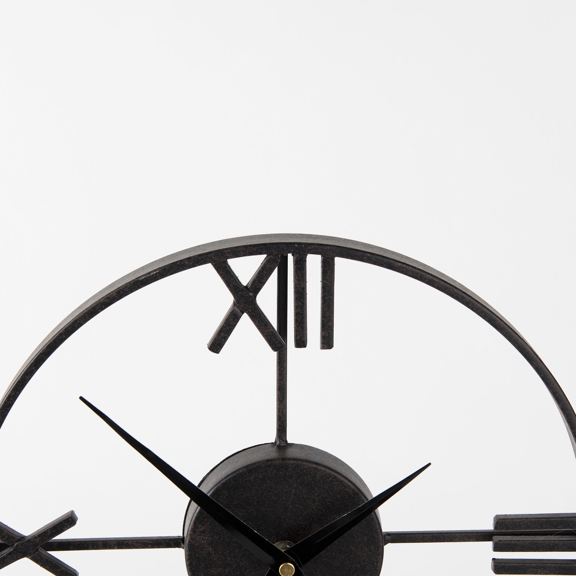 Oris Black Metal/Wood Open Frame Table Clock