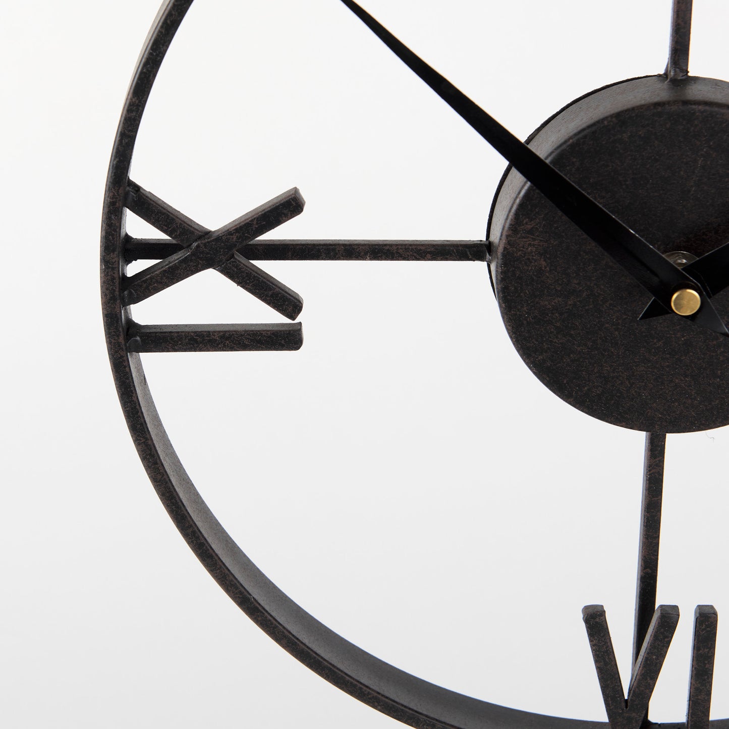 Oris Black Metal/Wood Open Frame Table Clock