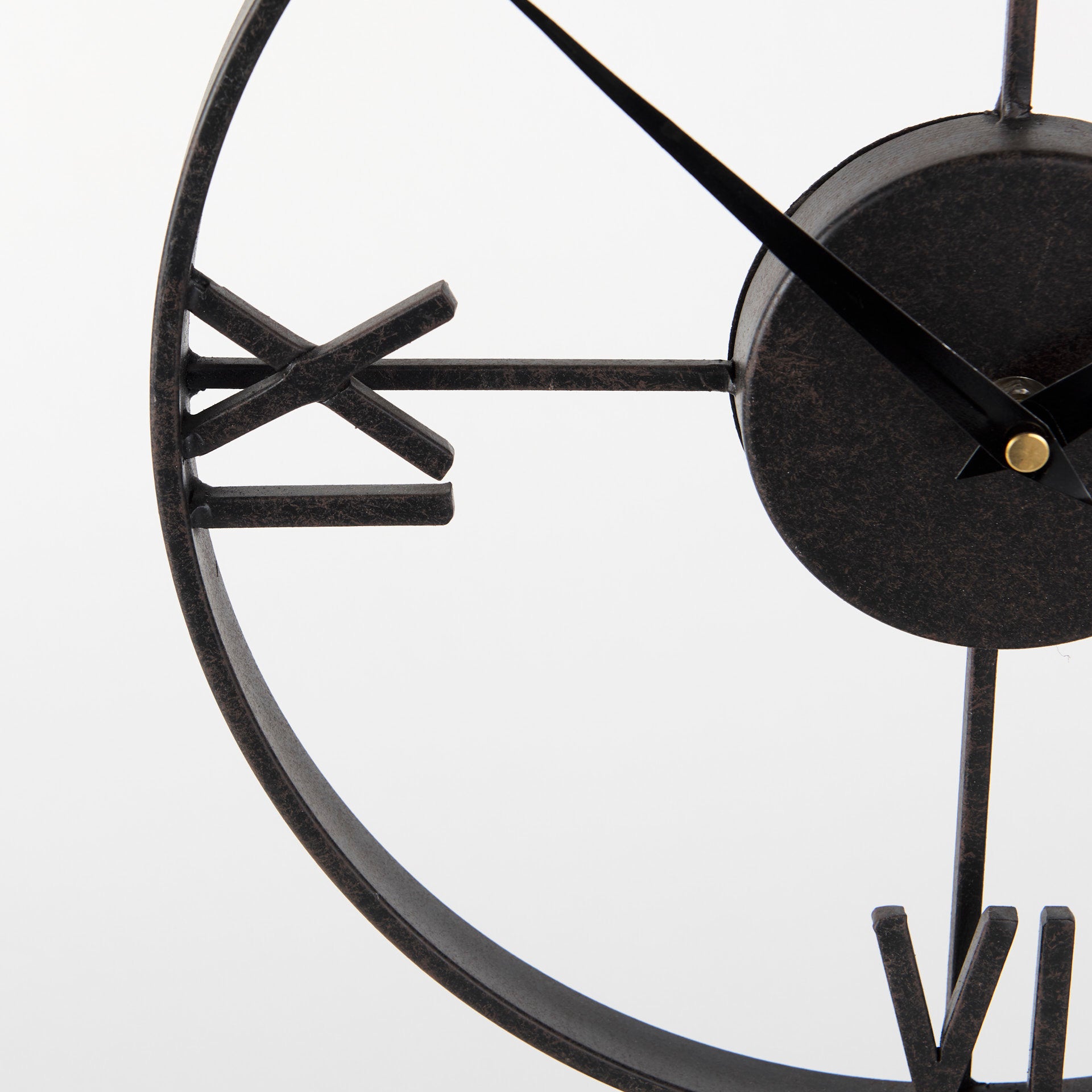 Oris Black Metal/Wood Open Frame Table Clock