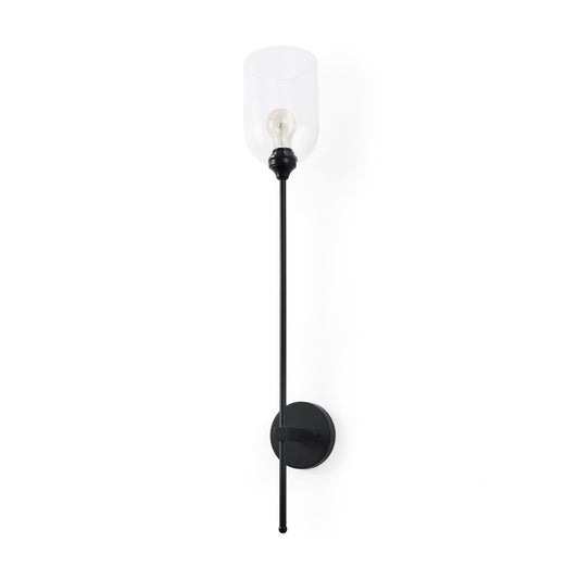 Clyde Wall Sconce Black Metal | Glass Globe