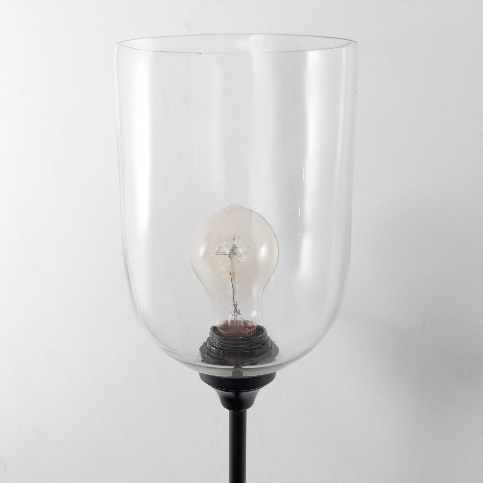 Clyde 6.0L x 8.0W x 37.0H Matte Black W/Glass Round Wall Sconce