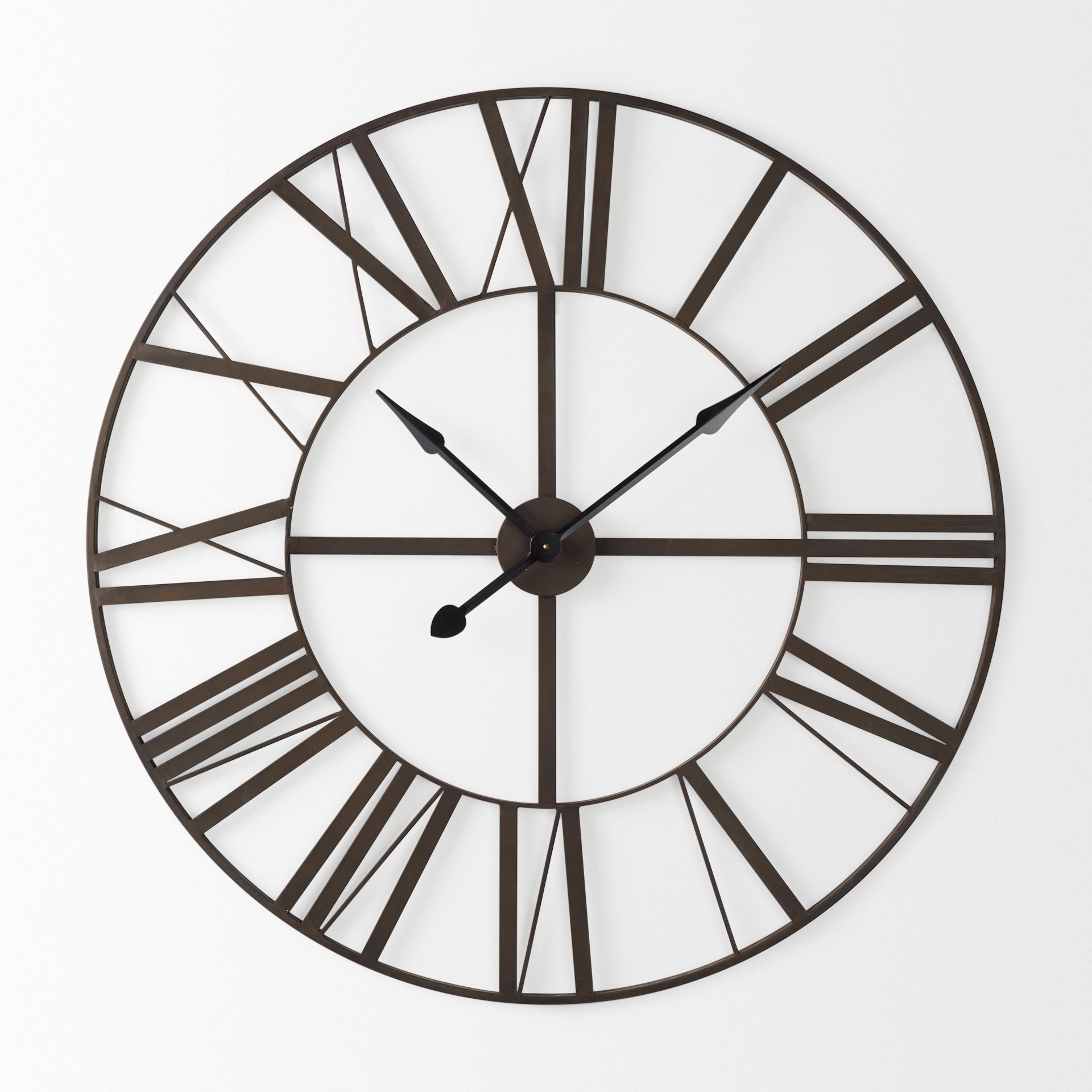 Pender 40.0L x 2.4W x 40.0H Black Iron Round Wall Clock