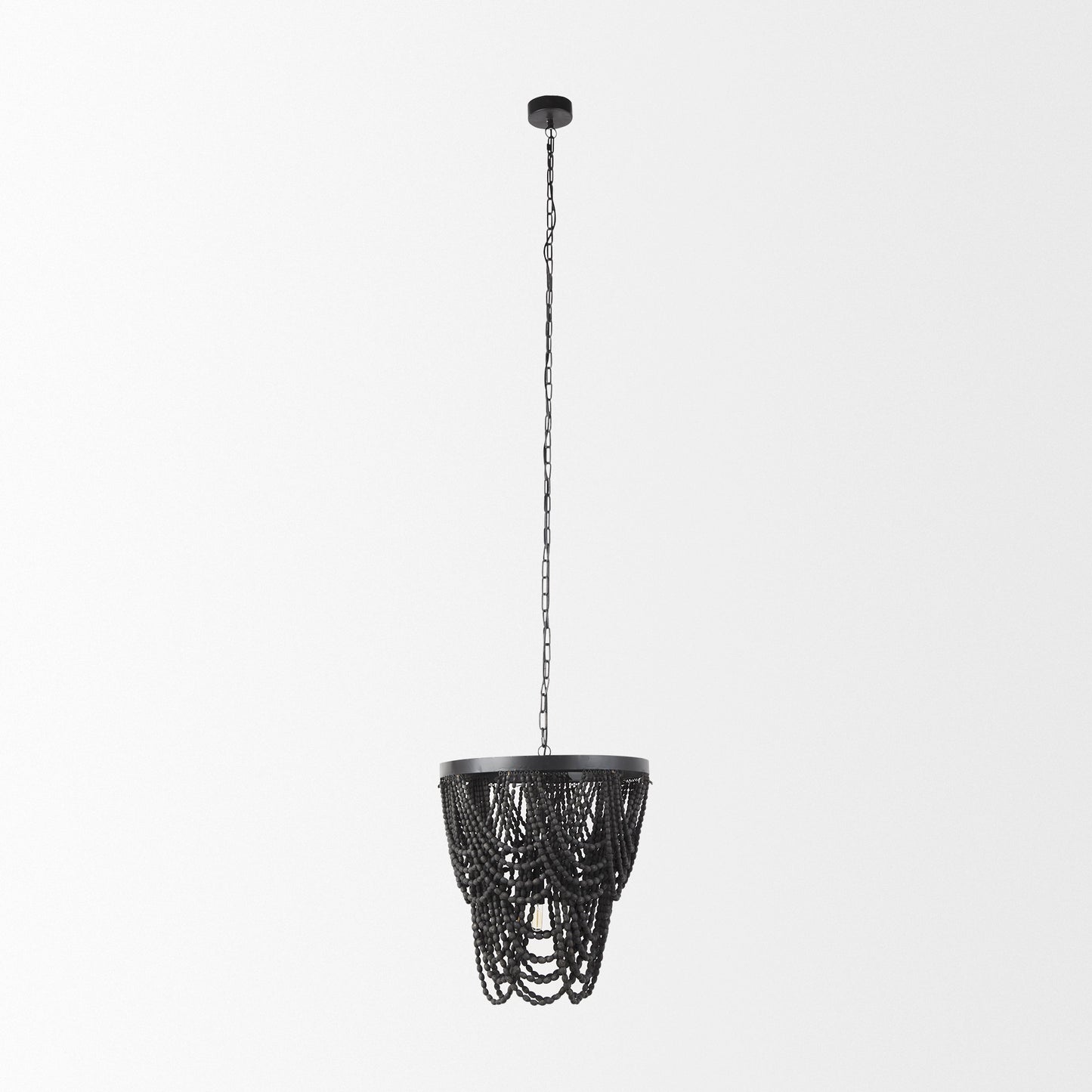 Pendra Chandelier Black Metal | Black Wood - chandeliers