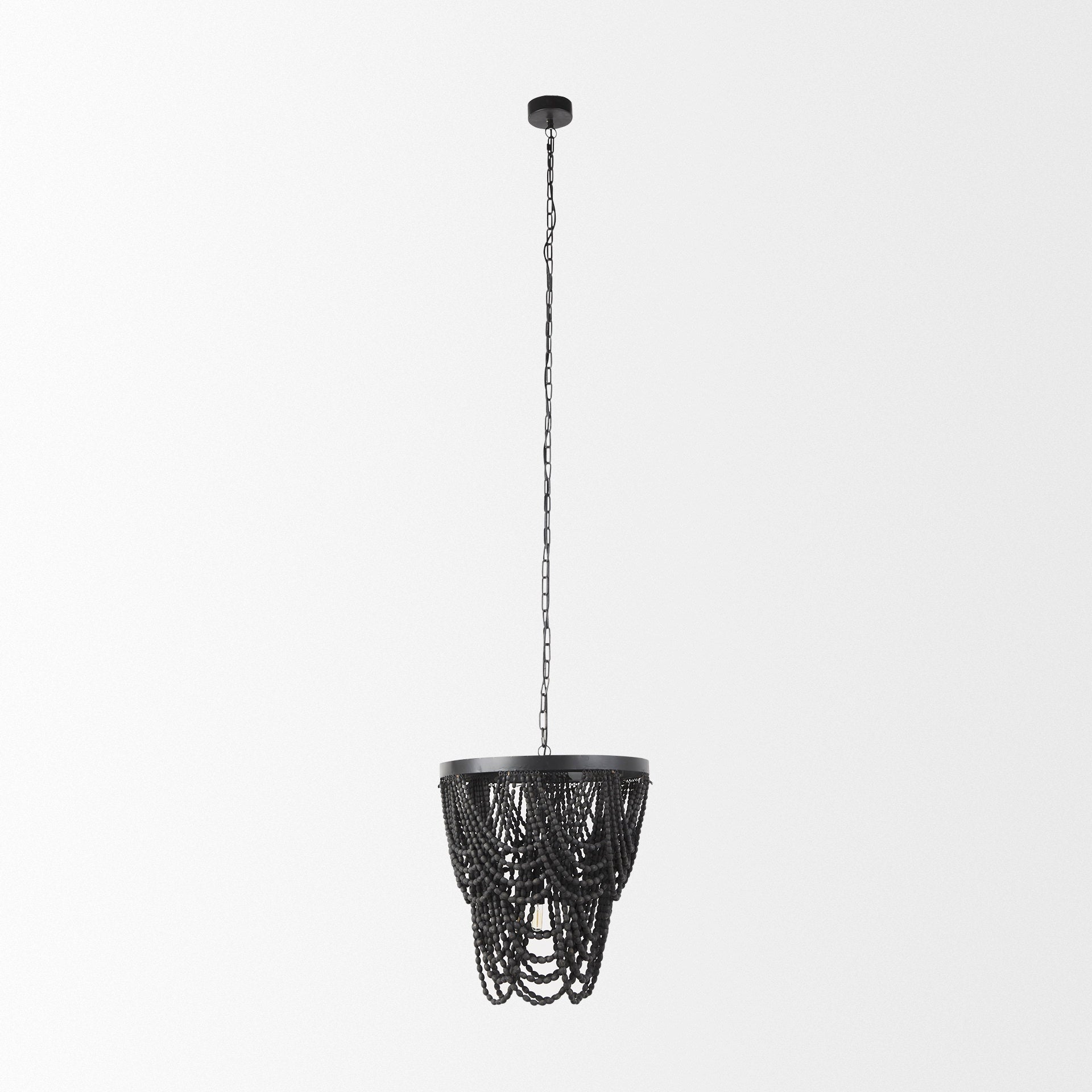 Pendra Chandelier Black Metal | Black Wood - chandeliers