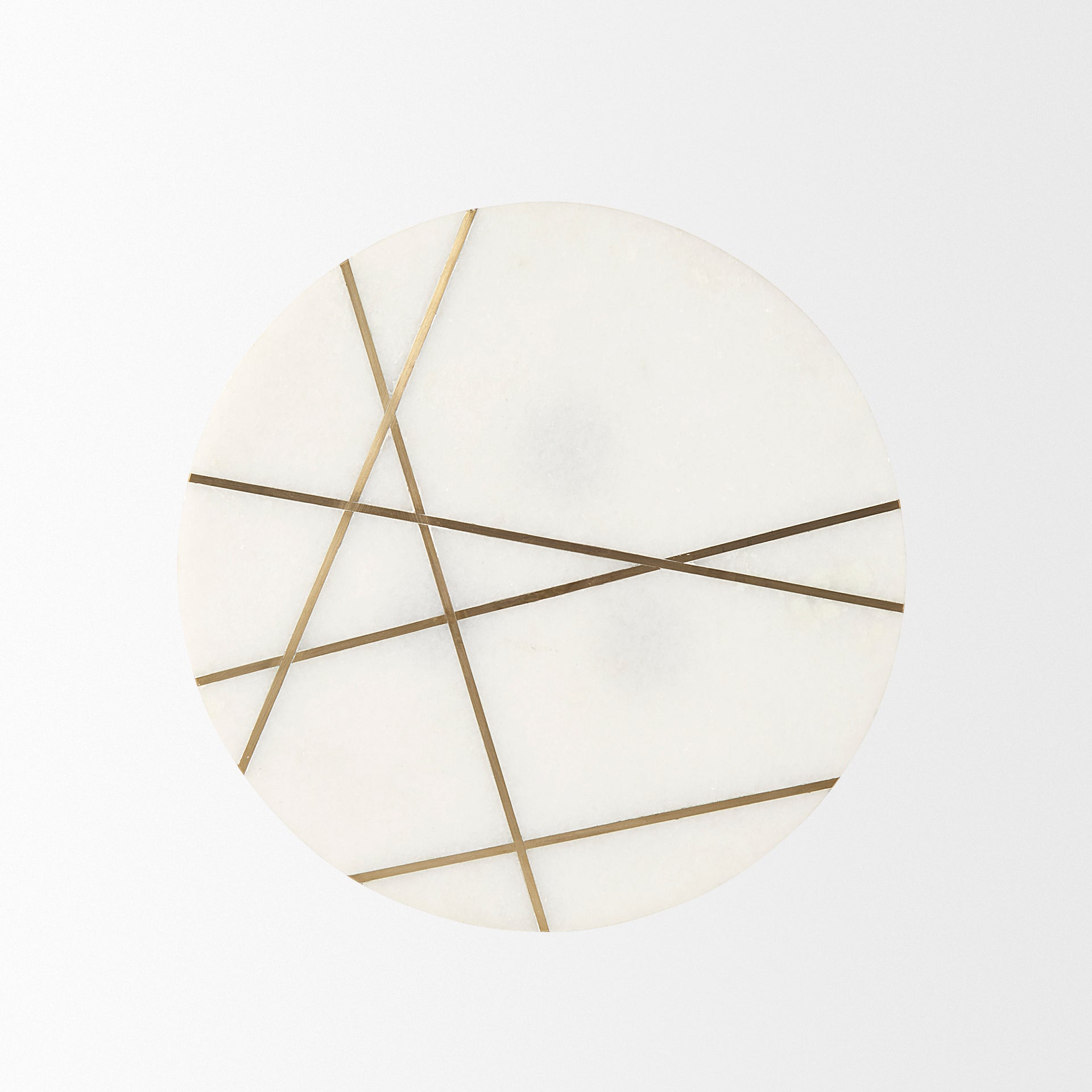 Vivienne Accent Table Series White Marble | Gold Metal | 19.0H - accent-tables