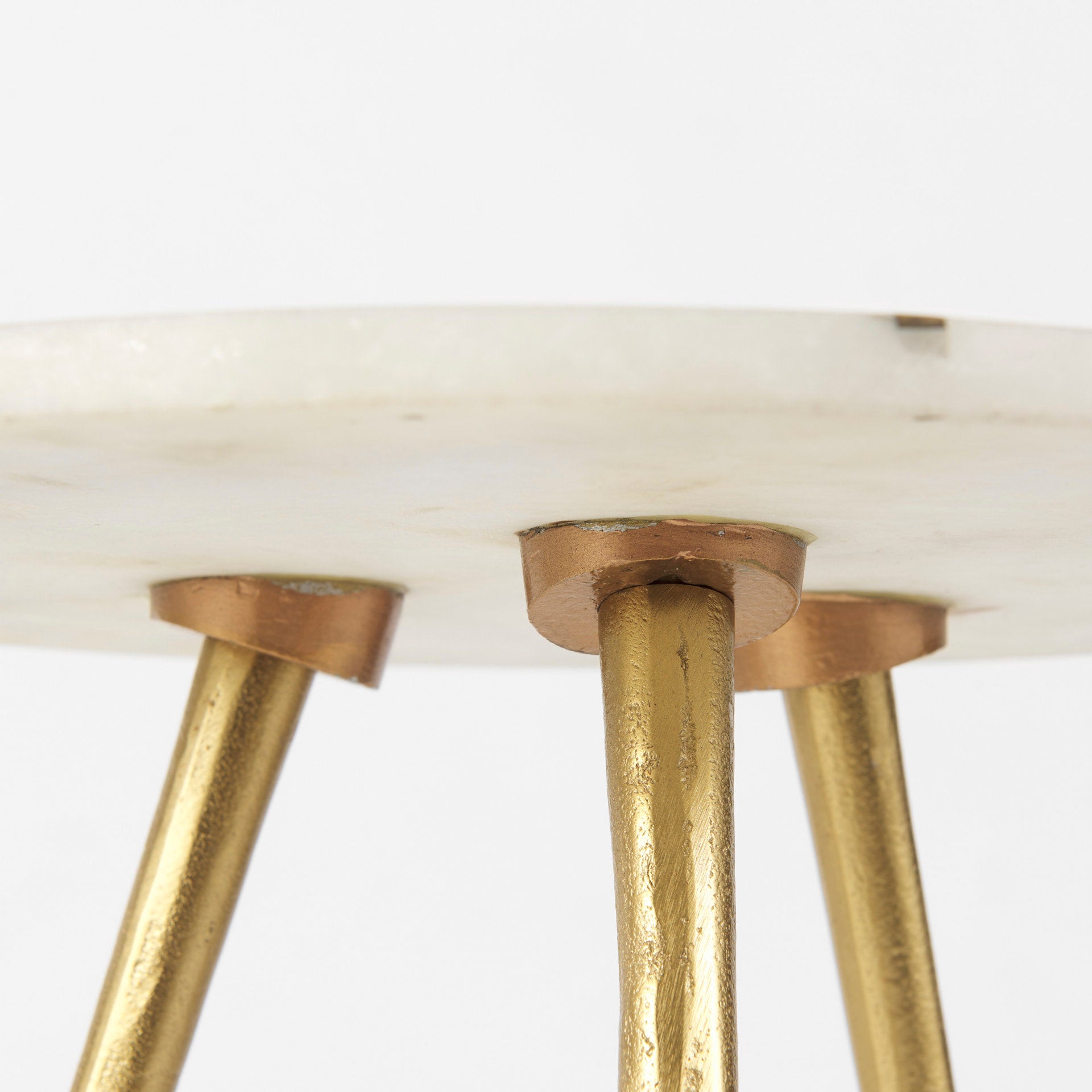 Vivienne Accent Table Series White Marble | Gold Metal | 19.0H - accent-tables