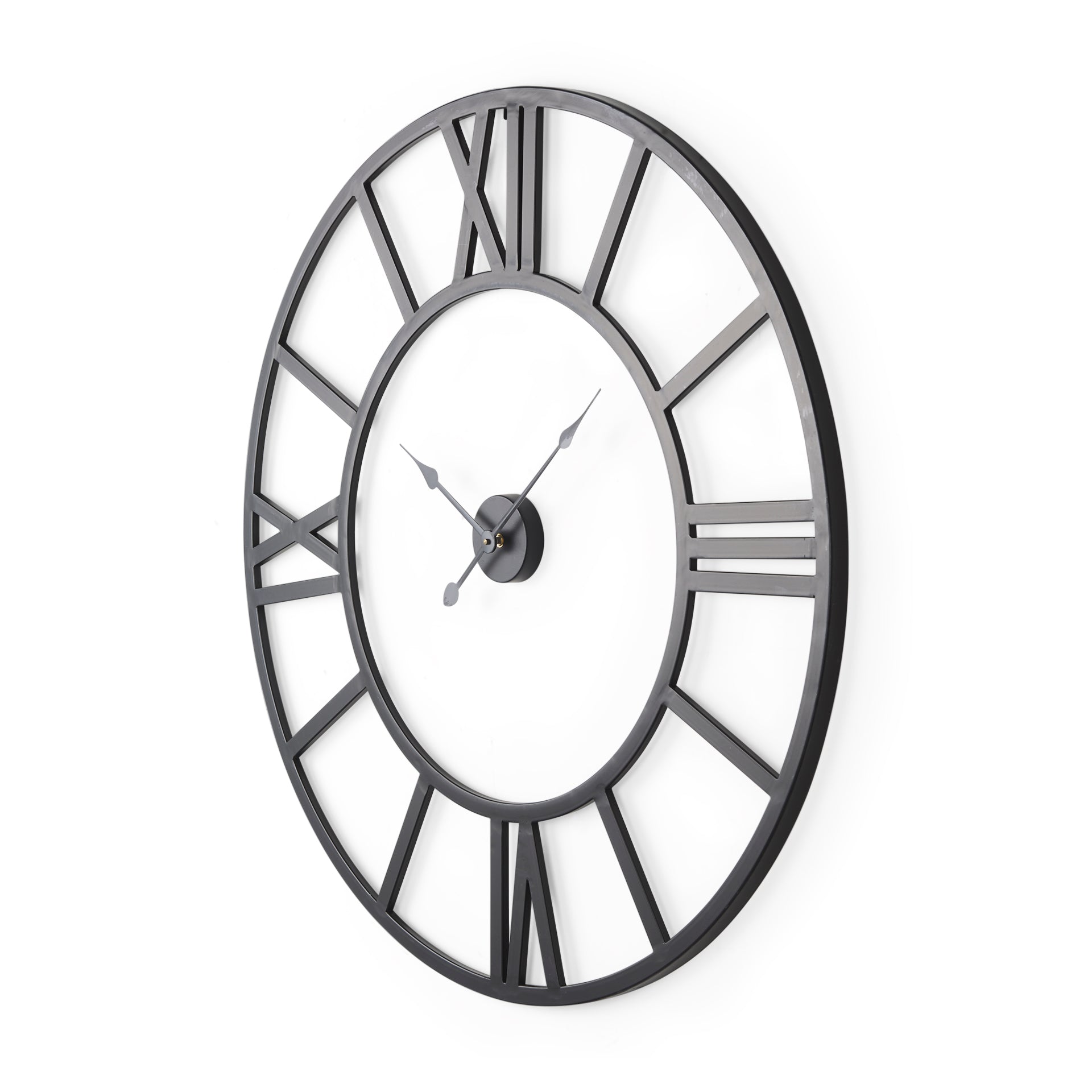 Stoke 42" Round Black Iron Wall Clock