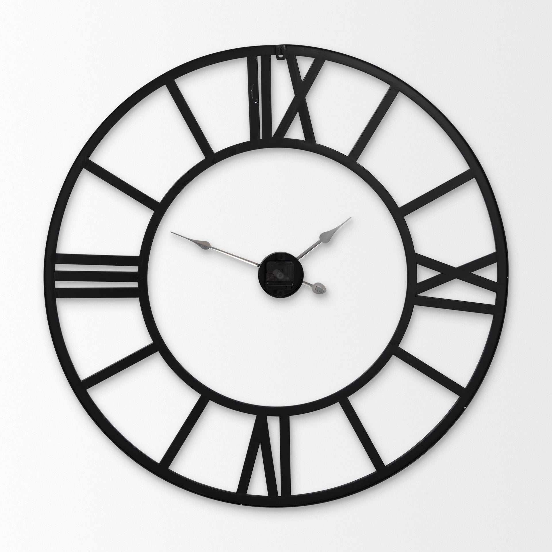 Stoke 42" Round Black Iron Wall Clock