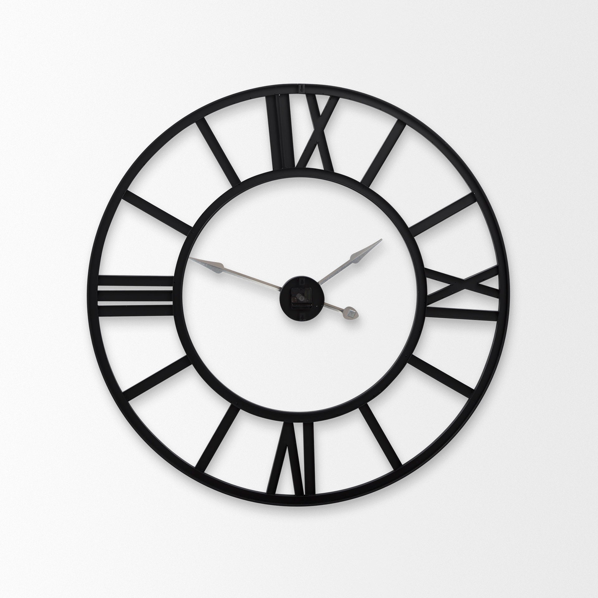 Stoke 30" Round Black Iron Wall Clock