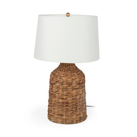 Campanile Table Lamp Brown Whicker - table-lamps