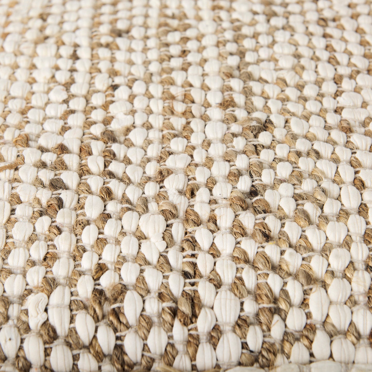 Ekani Pouf Cream/Beige Cotton - poufs