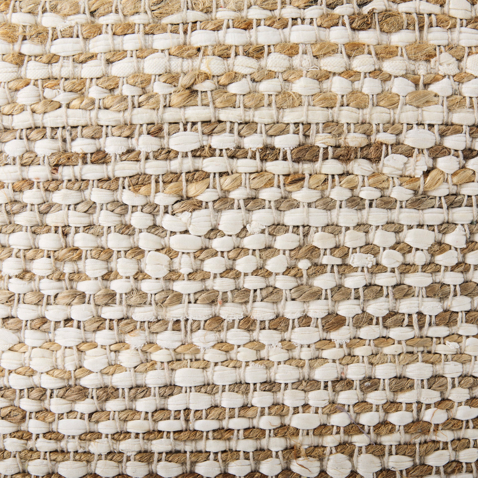 Ekani Pouf Cream/Beige Cotton - poufs