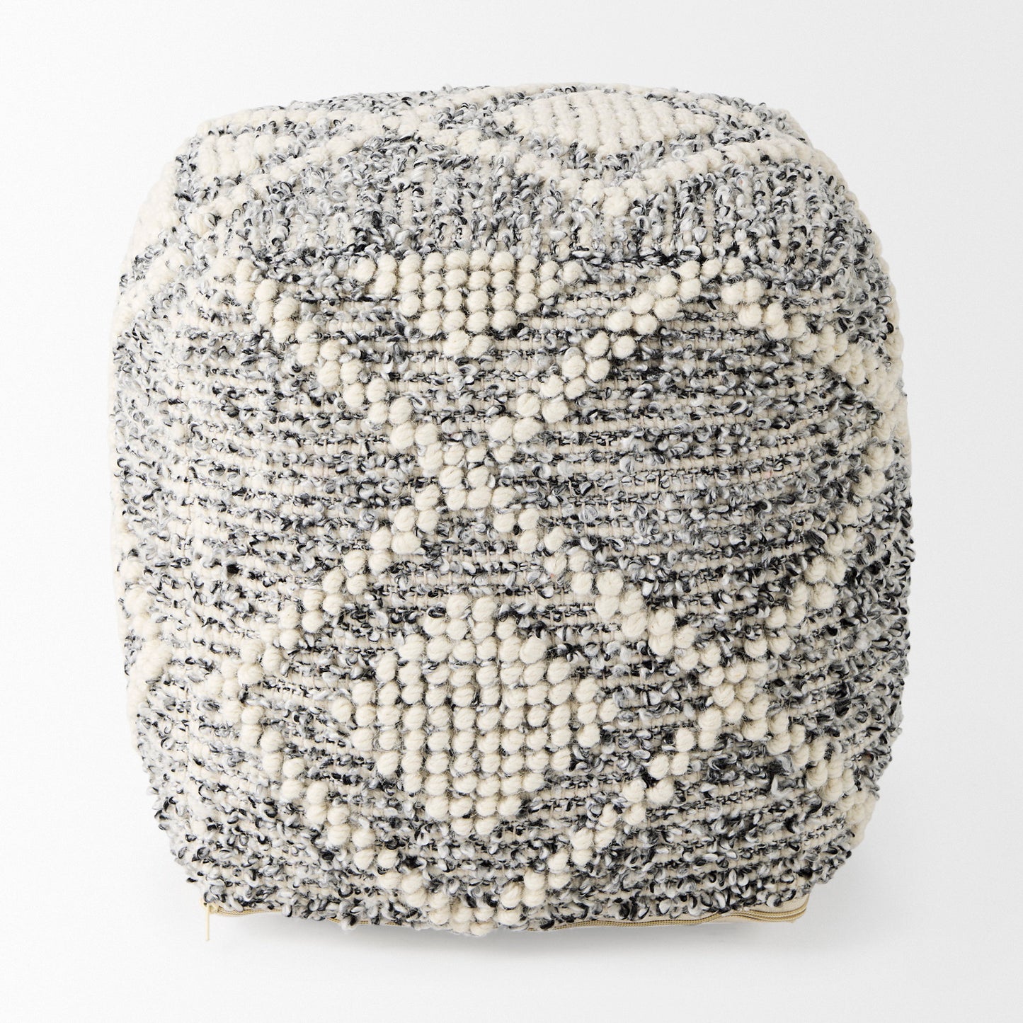 Ekiya Pouf Black/White | Yarn/Wool - poufs