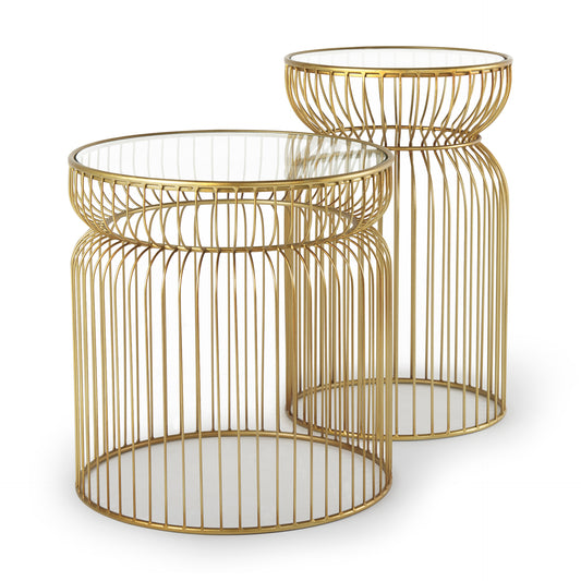 Shani Accent Table Gold Metal | Glass - accent-tables