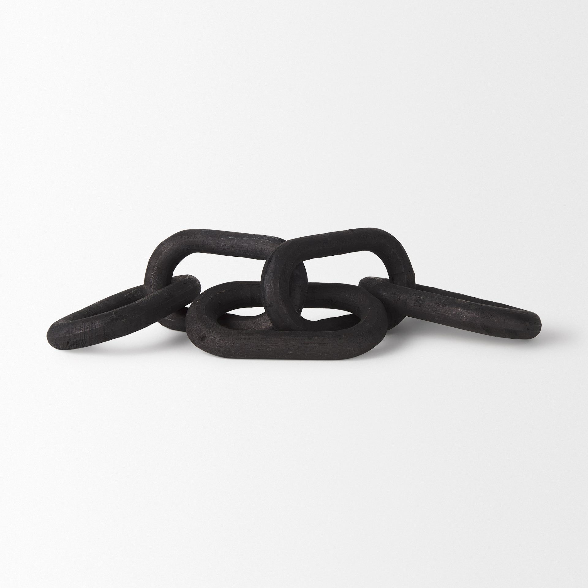 Alix 29.0L x 5.0W x 5.0H Black Wood Link Chain Decorative Object