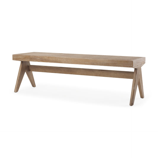 Arvin 59.1L x 17.7W x 18.1H Brown Wooden Bench