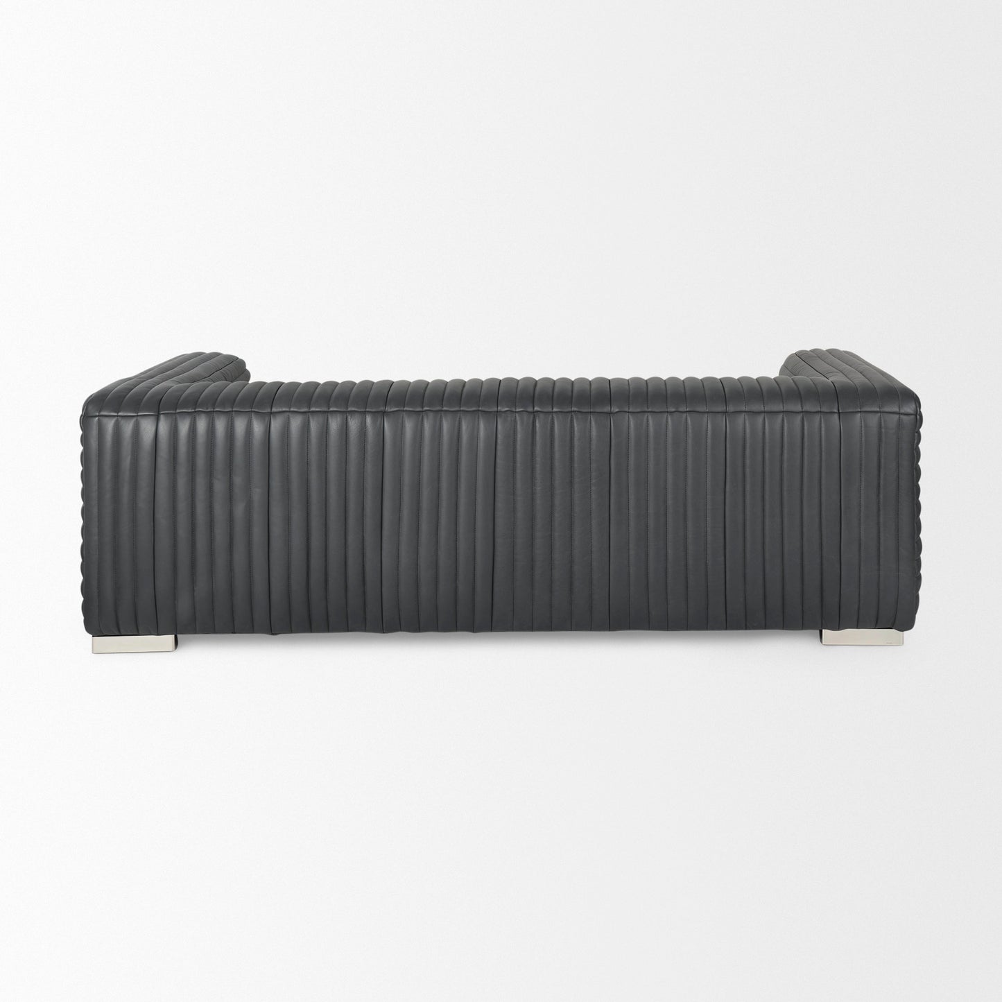Ricciardo Black Leather Wrapped Three Seater Sofa