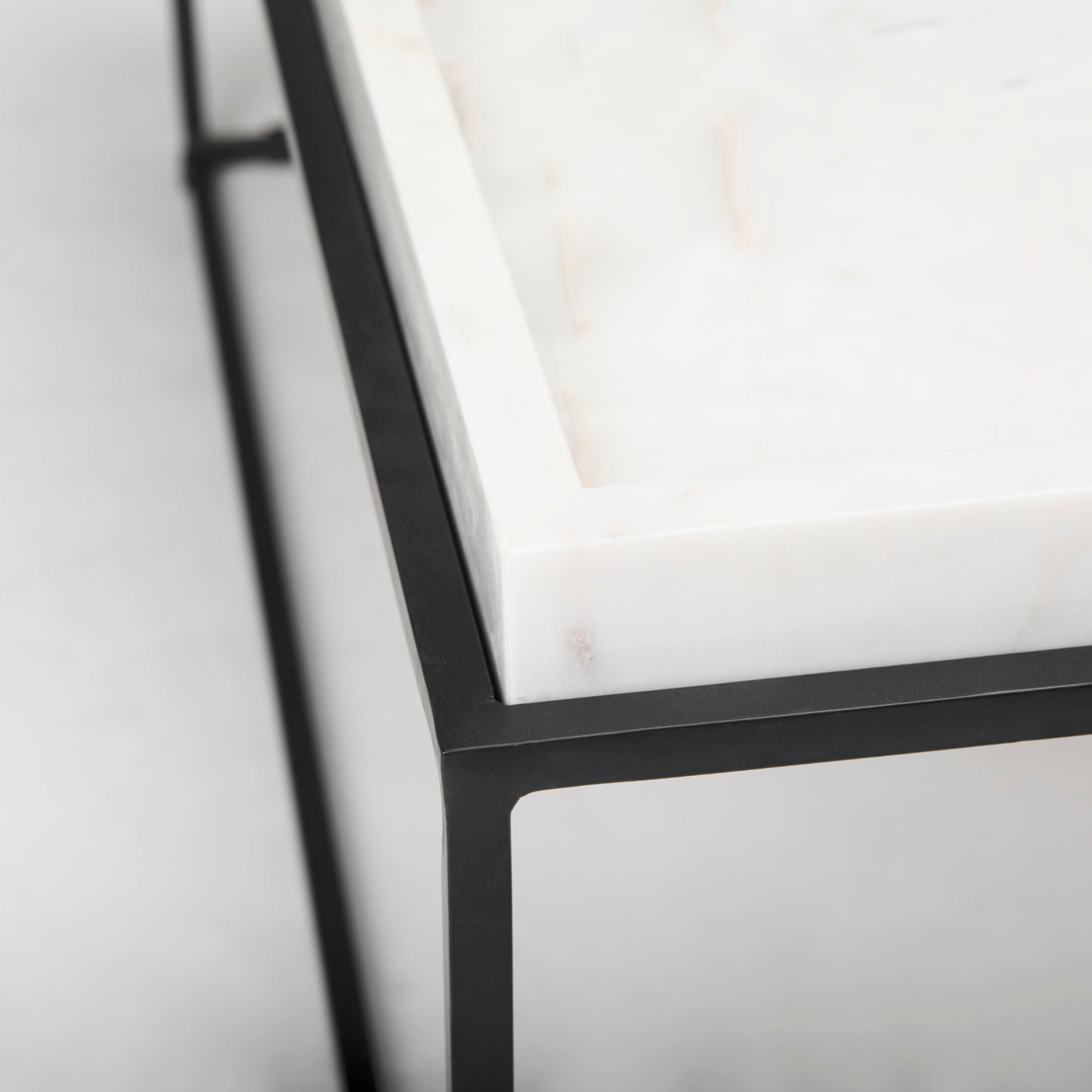 Nathan Coffee Table White Marble | Black Metal - coffee-tables