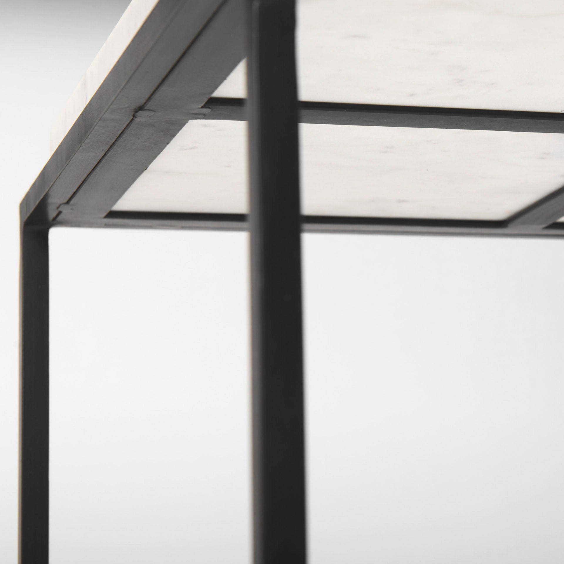 Nathan End Side Table White Marble | Black Metal - end-and-side-tables