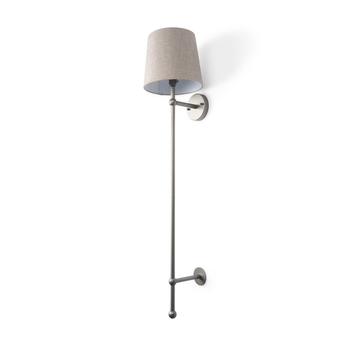 Chester Wall Sconce Gray Metal | Beige Shade - wall-fixtures