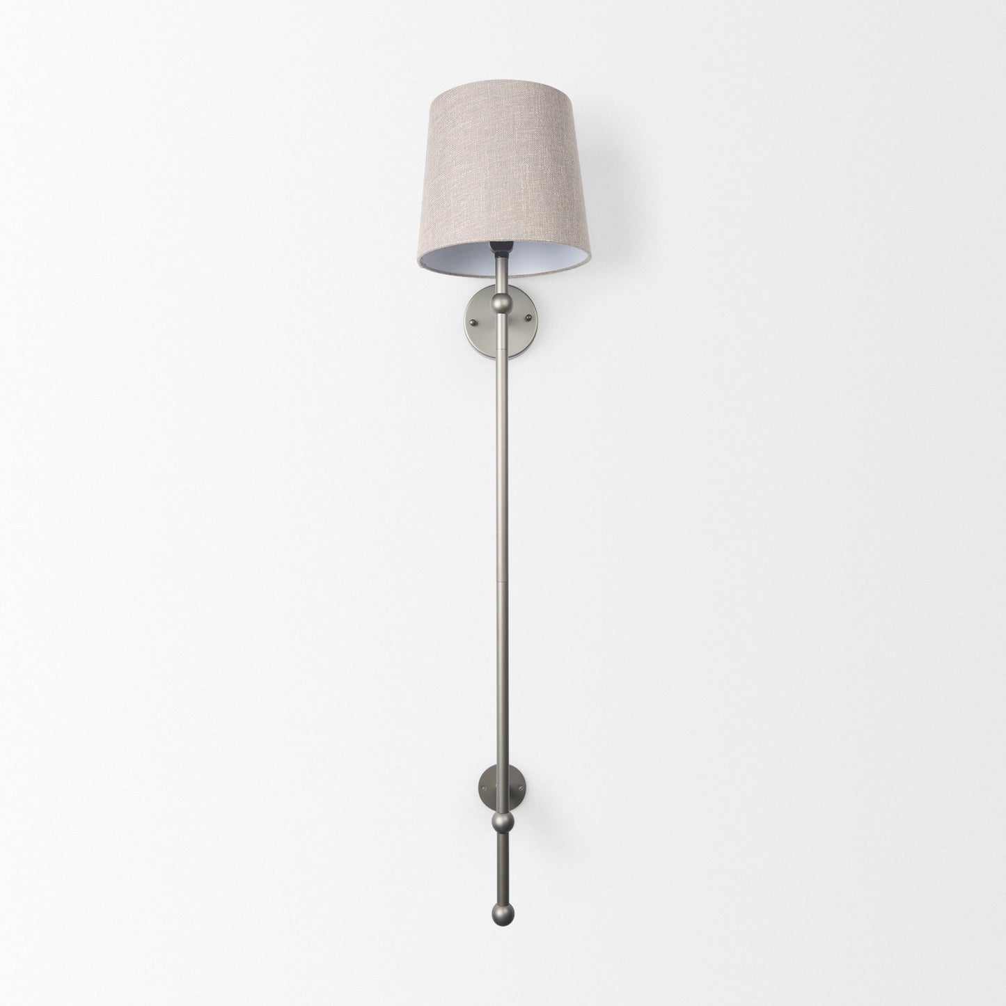 Chester Wall Sconce Gray Metal | Beige Shade - wall-fixtures