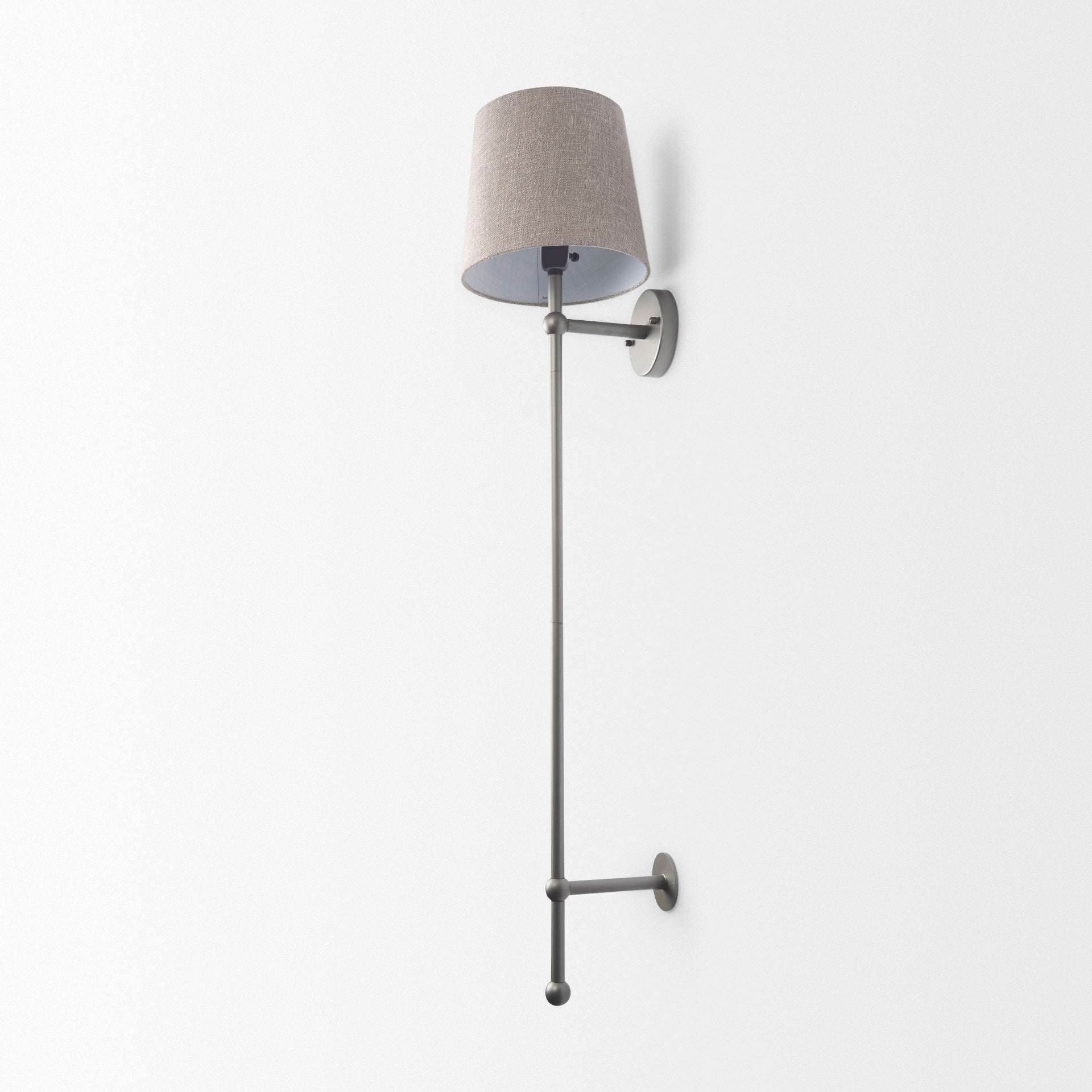 Chester Wall Sconce Gray Metal | Beige Shade - wall-fixtures