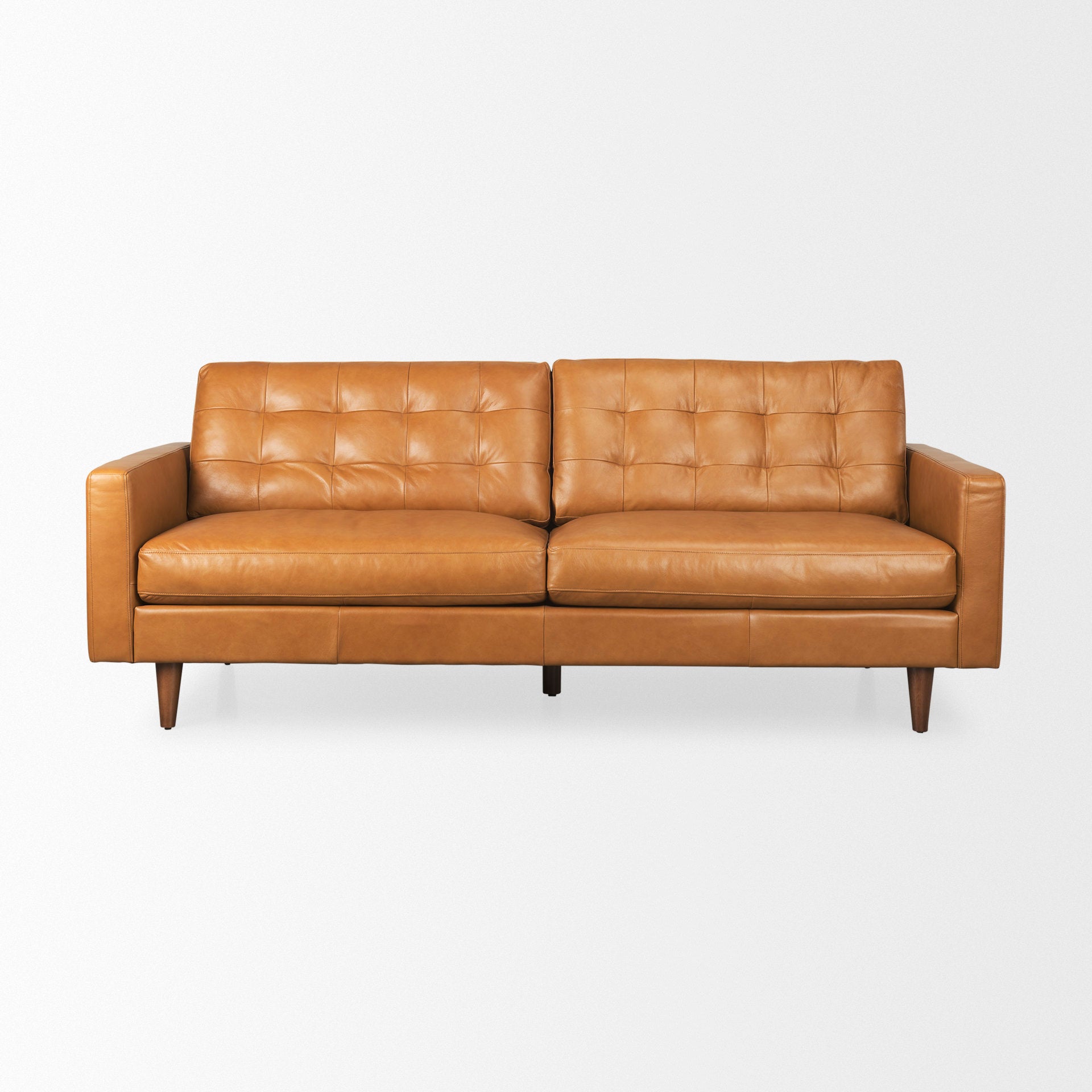 Olaf 88.2L x 37.8W x 35.0H Tan Leather Sofa