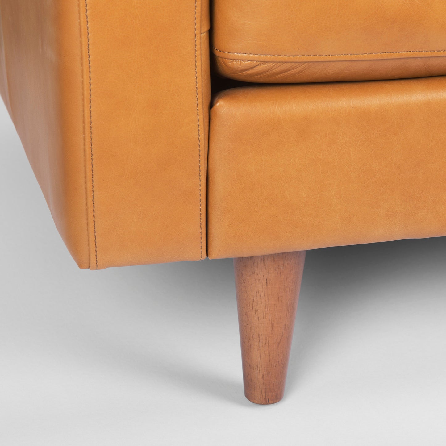 Olaf 88.2L x 37.8W x 35.0H Tan Leather Sofa