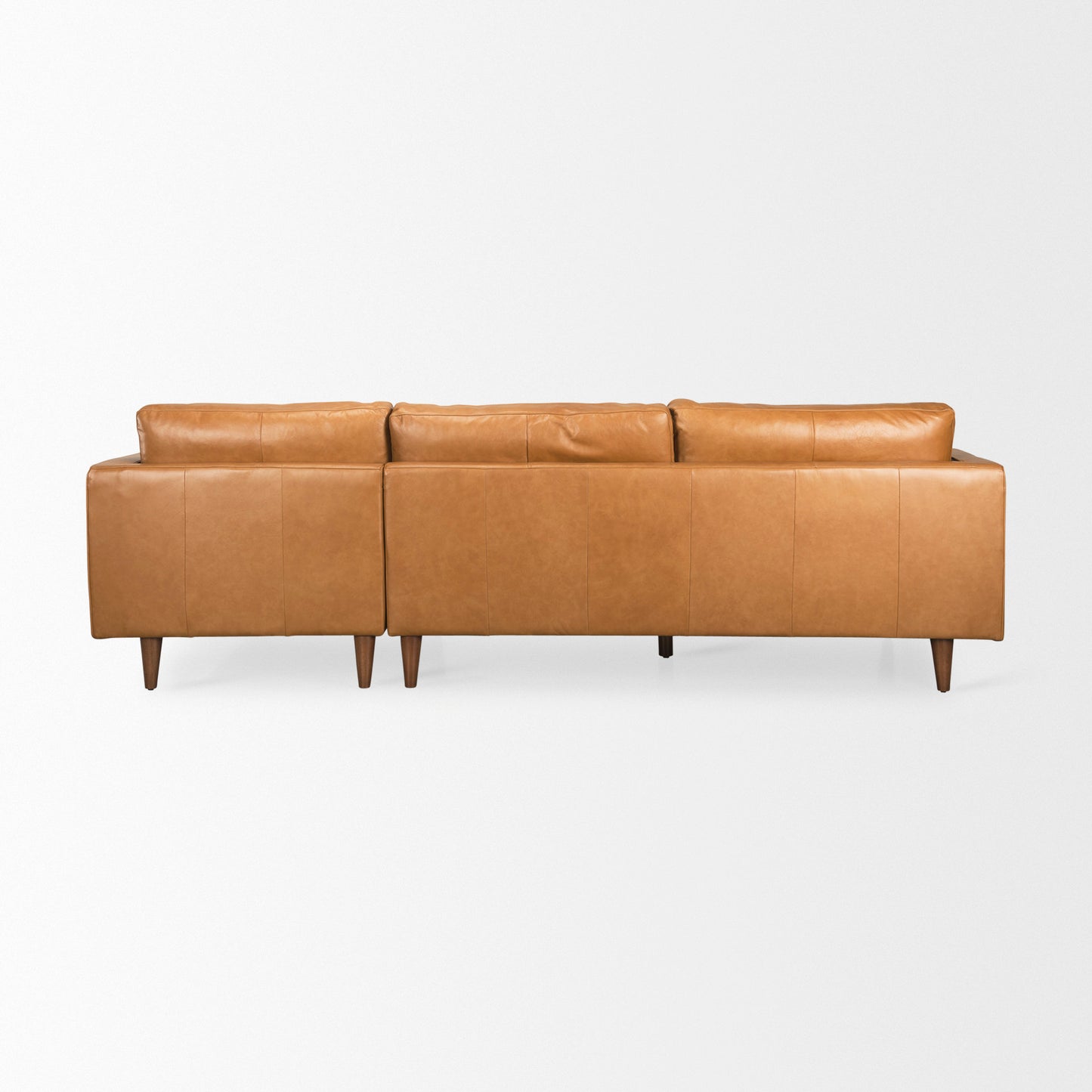 Elton 111.4L x 68.1W x 34.3H Tan Leather Right Chaise Sectional