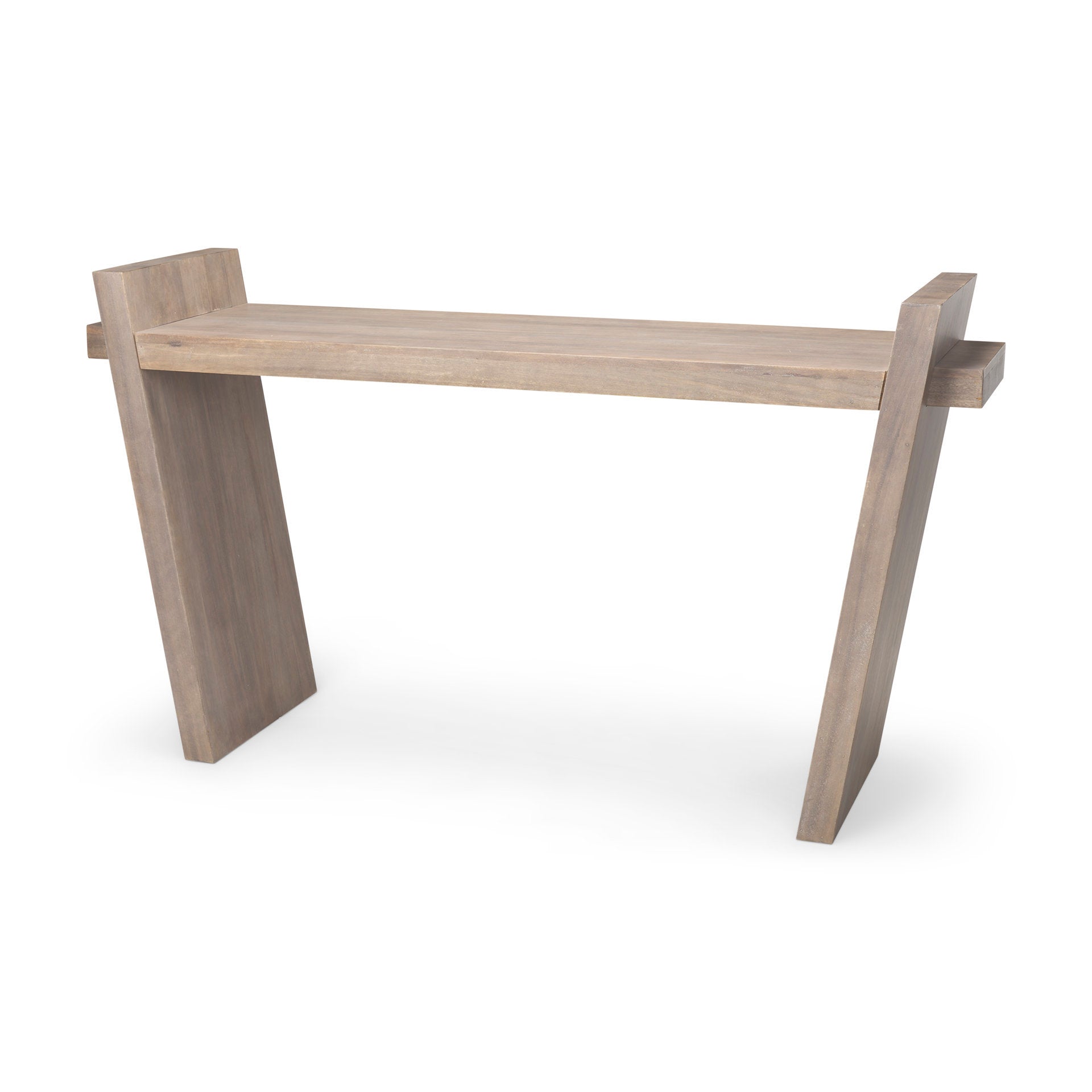 Elaine III 60L x 16W Brown Wood Angled Leg Console Table