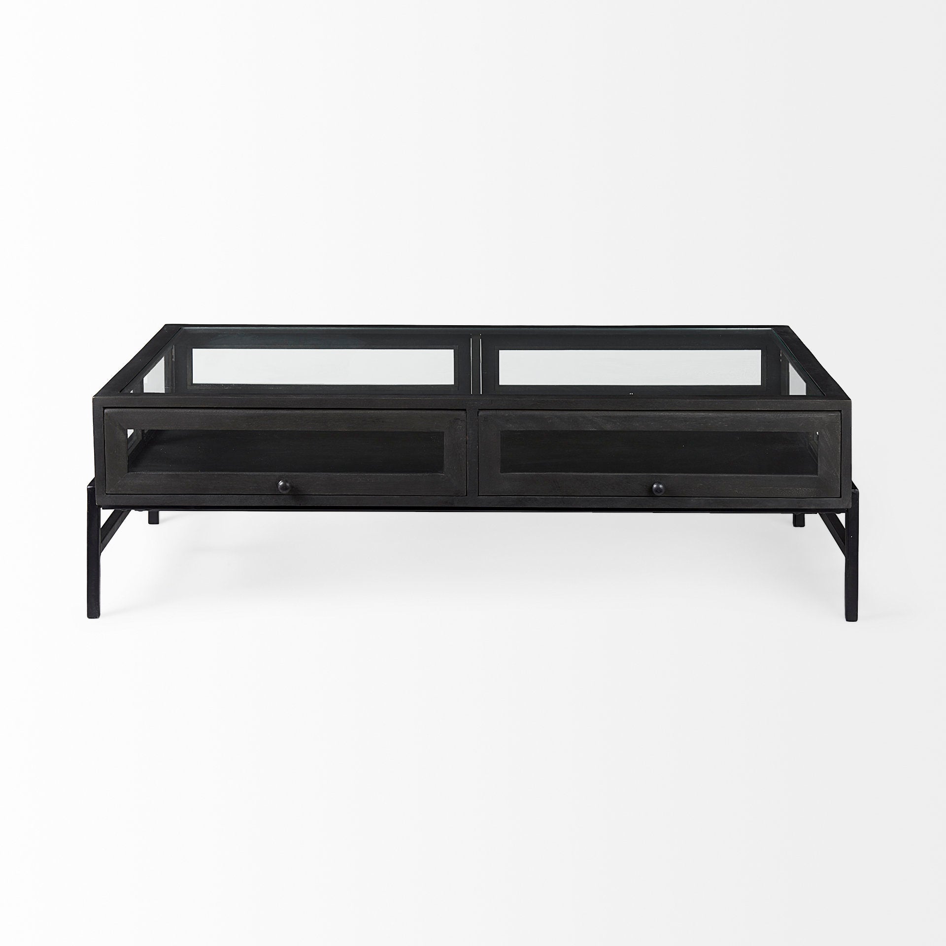 Arelius Coffee Table % 7C Rectangular Black-Brown Wood | Black Metal | Rectangular - coffee-tables