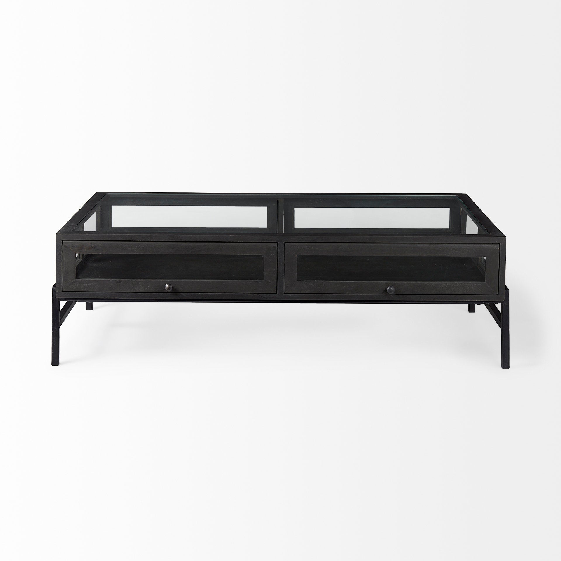 Arelius Coffee Table % 7C Rectangular Black-Brown Wood | Black Metal | Rectangular - coffee-tables