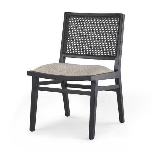 Wynn Dining Chair Beige Fabric | Black Wood