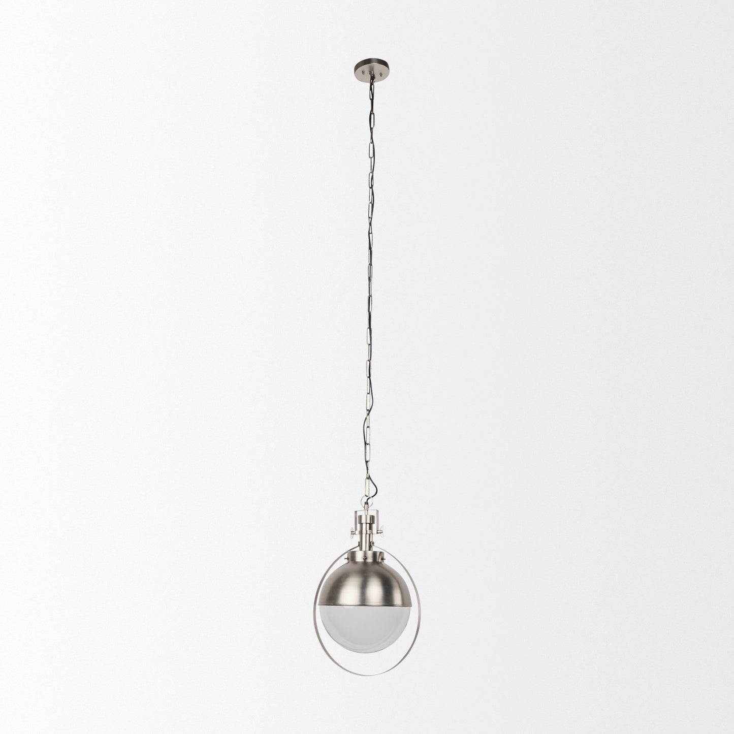 Leighton Pendant Light Antique Nickel Metal | Glass Globe - pendant-light