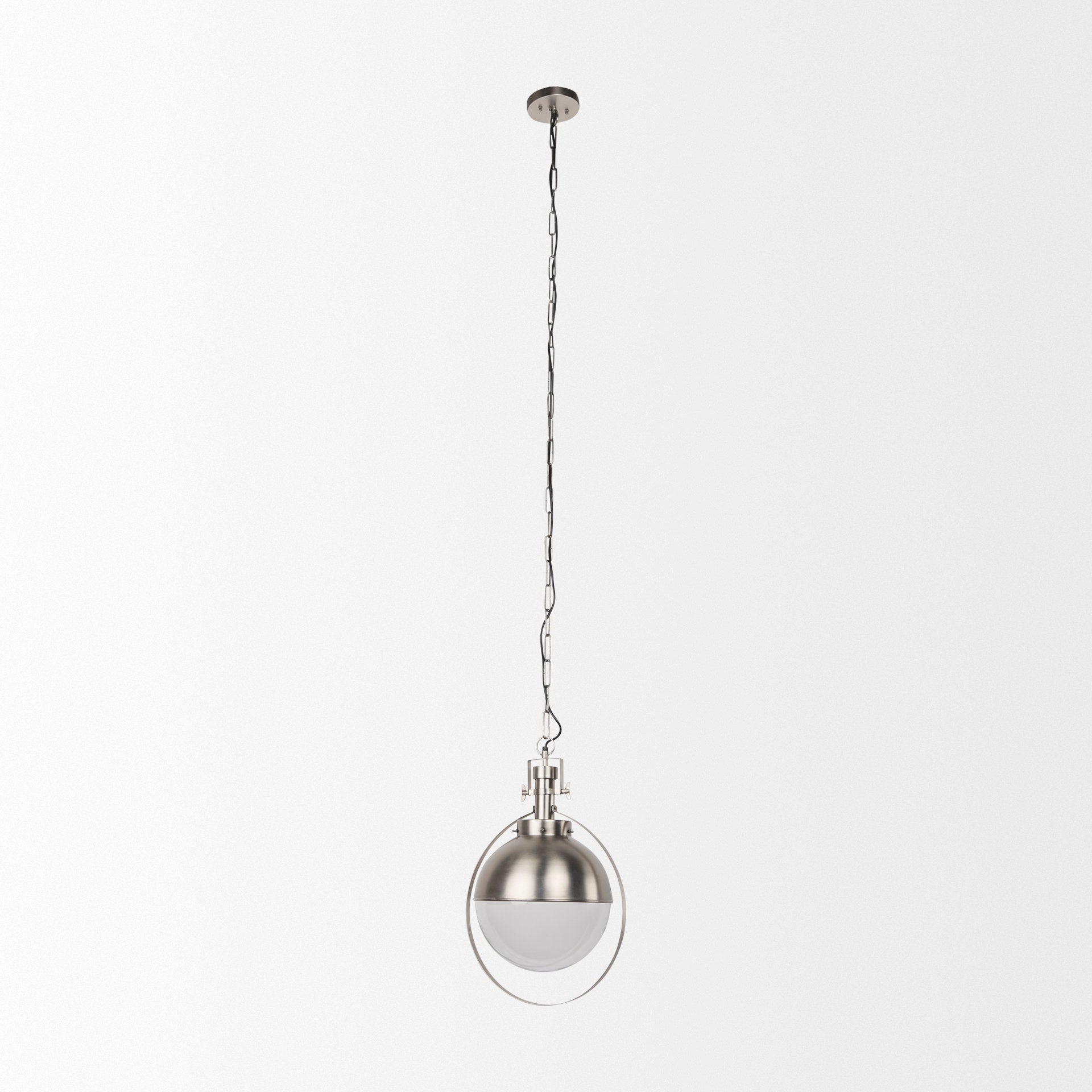 Leighton Pendant Light Antique Nickel Metal | Glass Globe - pendant-light