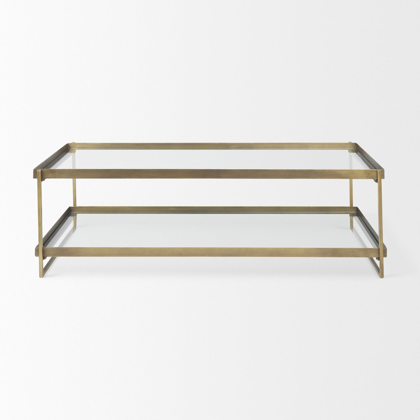 Trey Coffee Table Gold Metal | Glass - coffee-tables