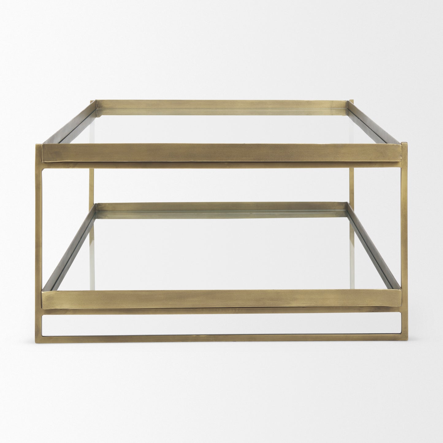 Trey Coffee Table Gold Metal | Glass - coffee-tables