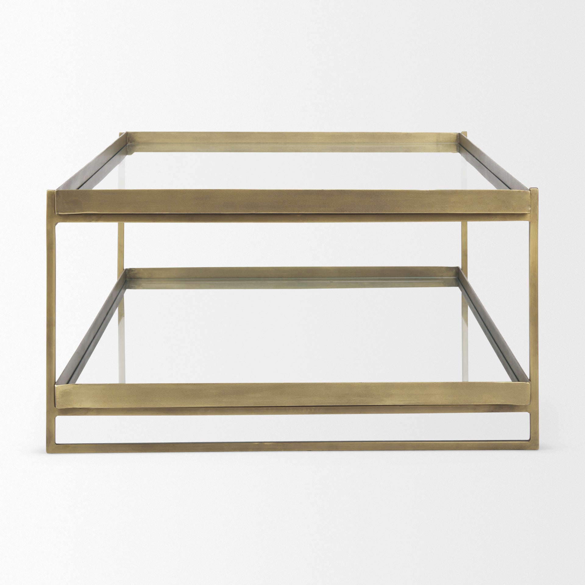 Trey Coffee Table Gold Metal | Glass - coffee-tables