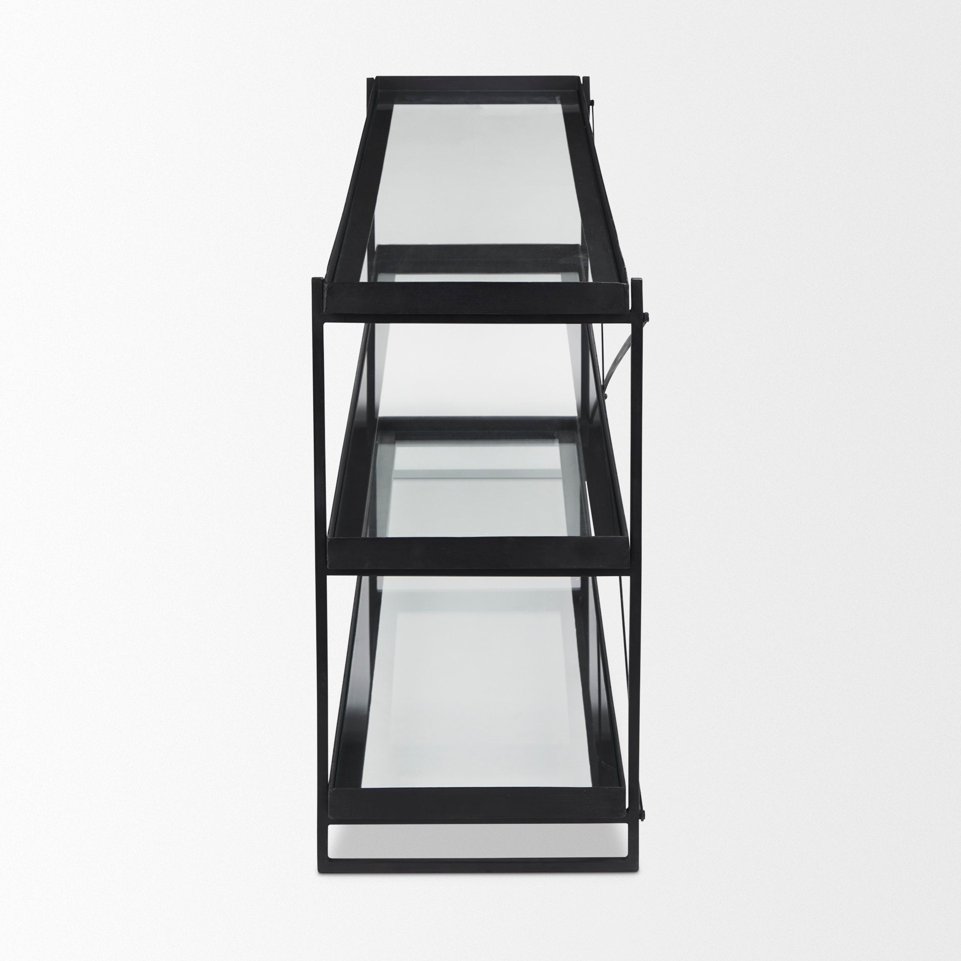 Trey Console Table Black Metal | Glass - console-tables