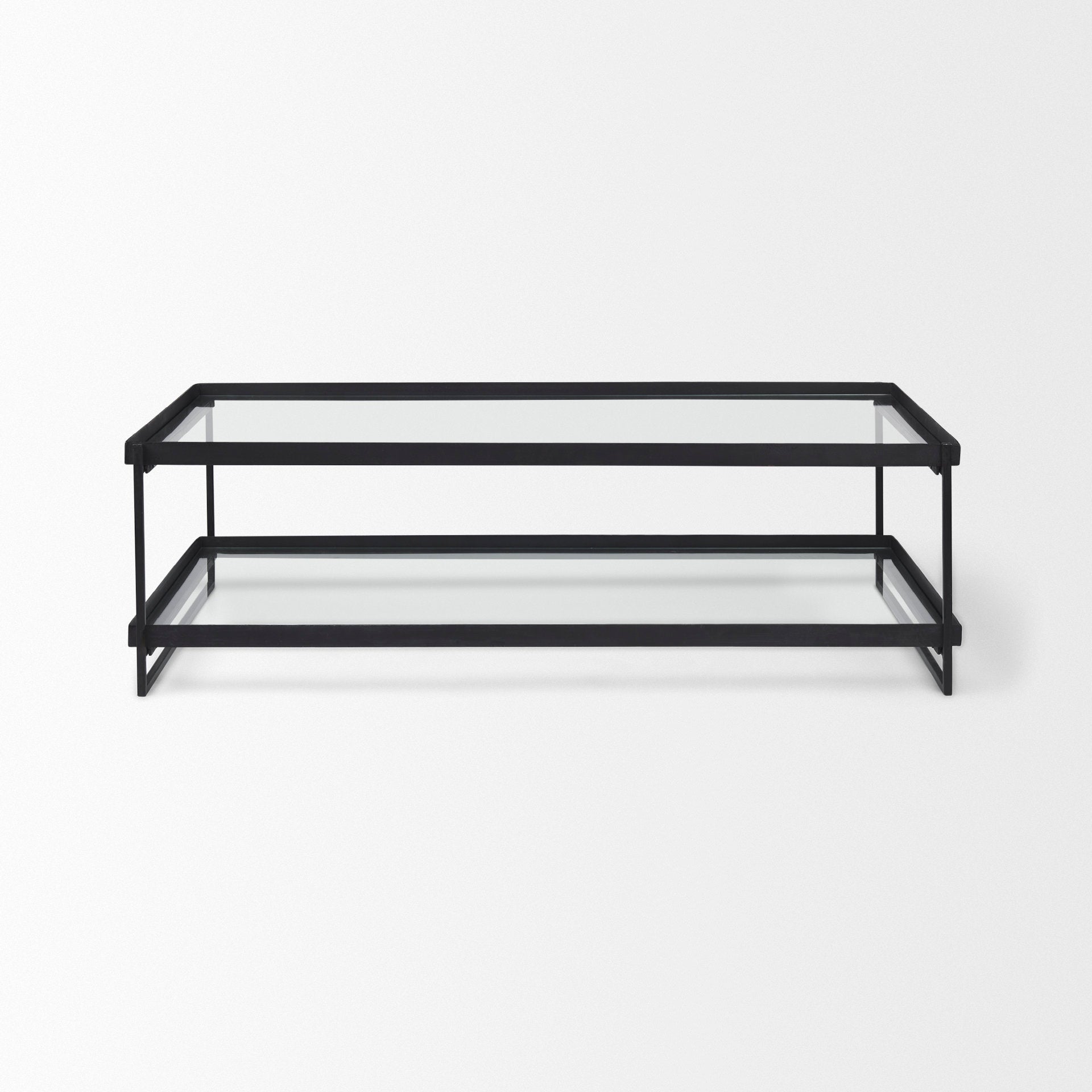 Trey Coffee Table Black Metal | Glass - coffee-tables
