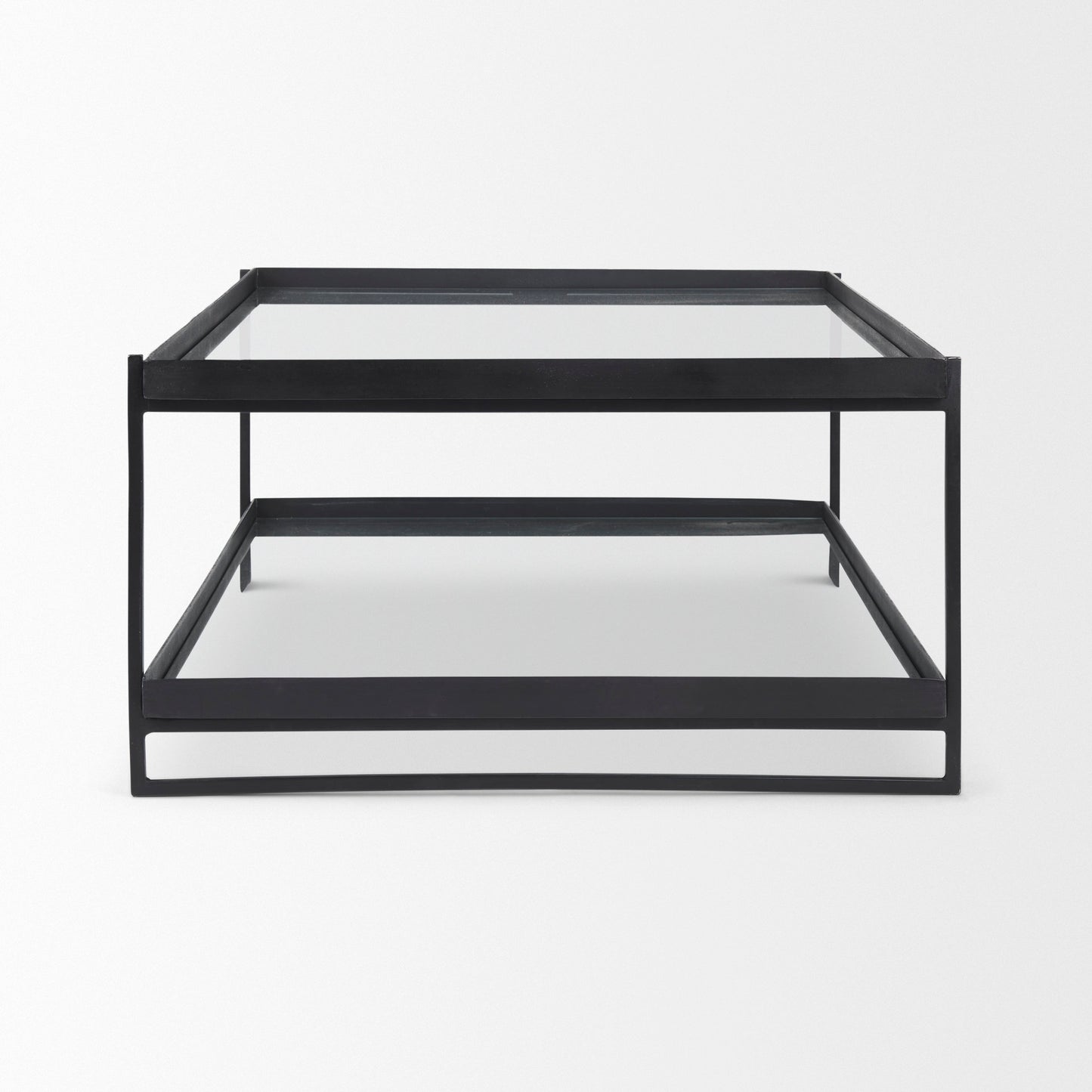 Trey Coffee Table Black Metal | Glass - coffee-tables